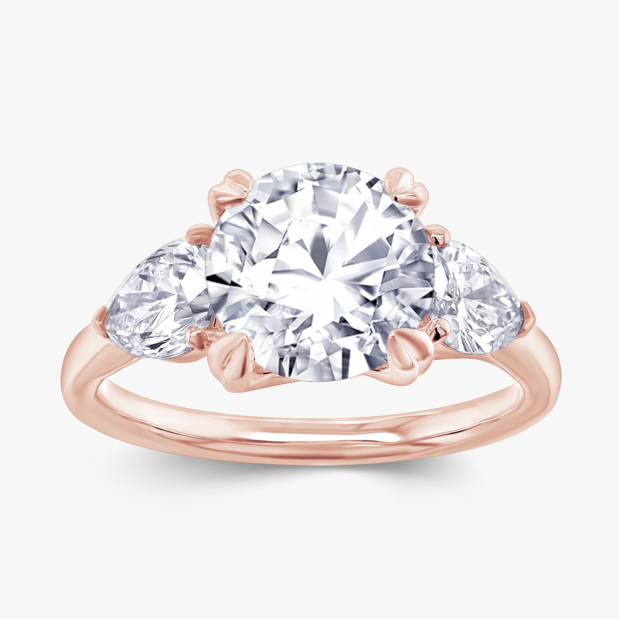 3.00 Carat Lab Grown Diamond Three Stone Engagement Ring