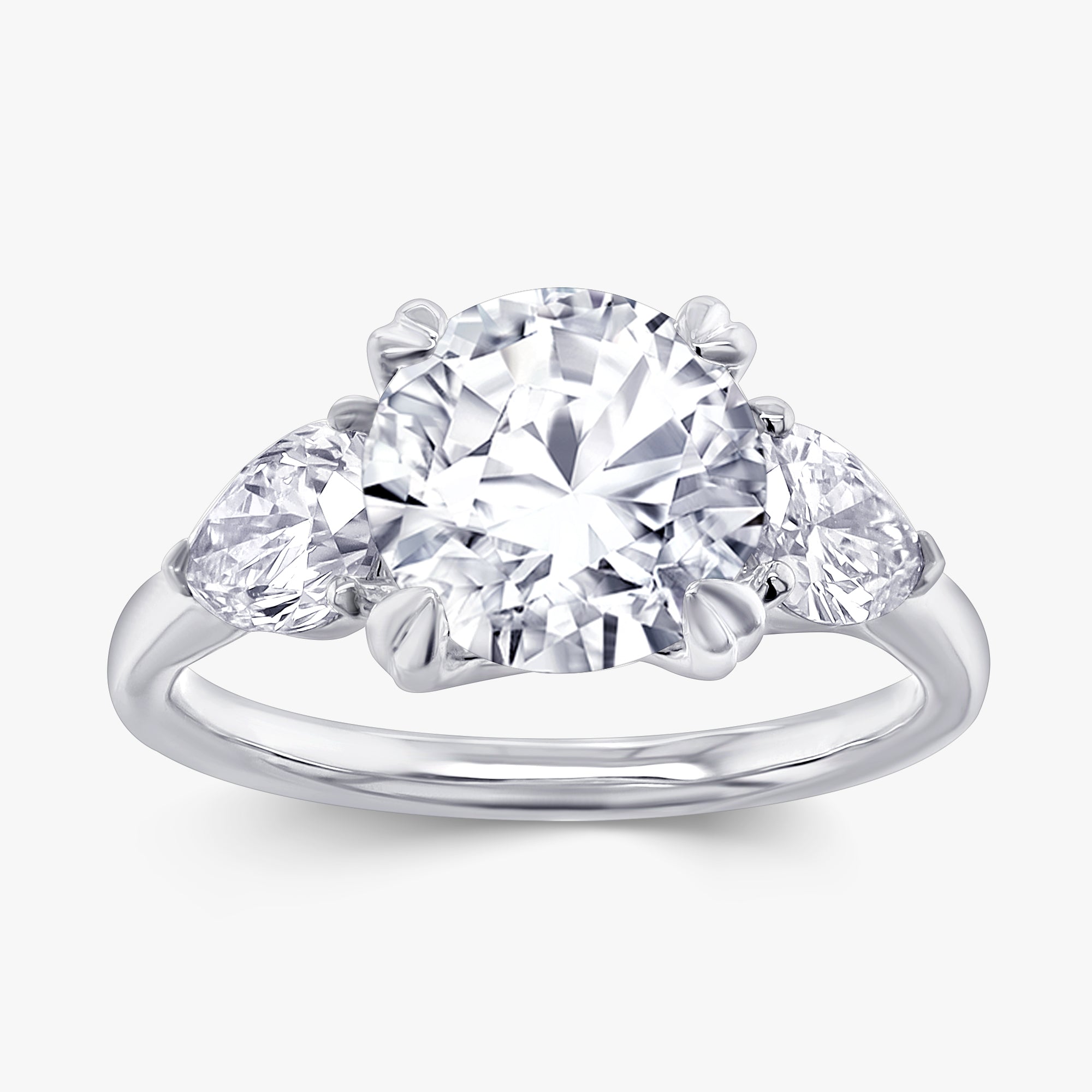 3.00 Carat Lab Grown Diamond Three Stone Engagement Ring
