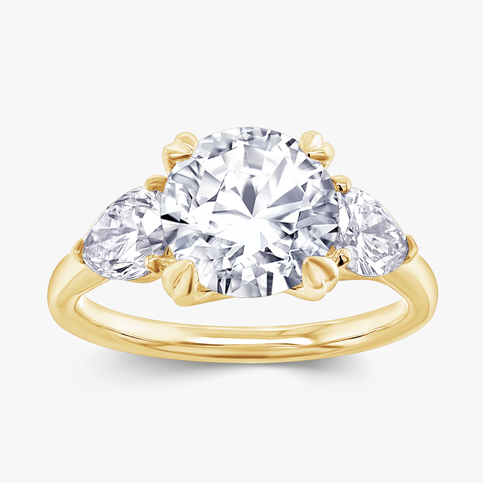 3.00 Carat Lab Grown Diamond Three Stone Engagement Ring