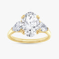 3.00 Carat Oval and Pear Lab Grown Diamond Three Stone Engagement Ring