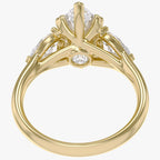 3.20 Carat Marquise and Pear Lab Grown Diamond Three Stone Ring