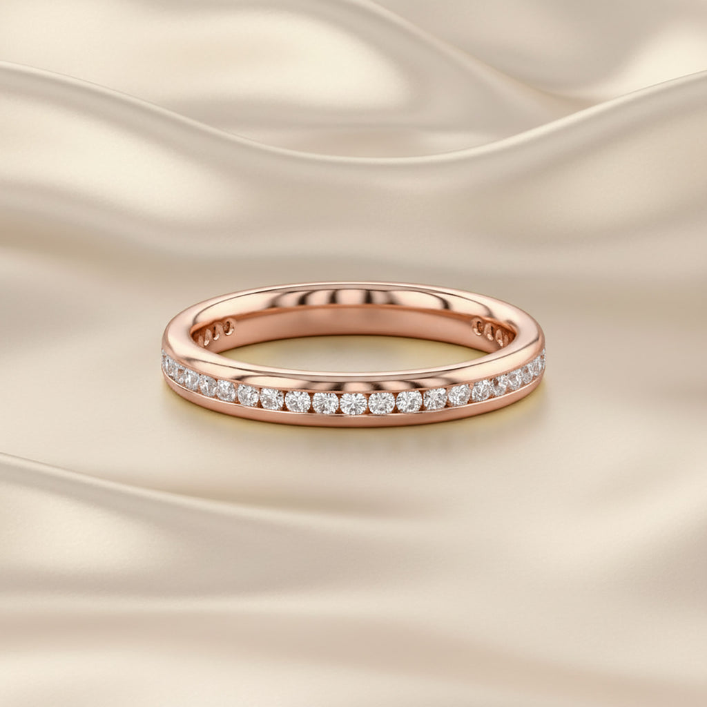 0.25 Carat Round Cut Lab Grown Diamond Half Eternity Band Ring