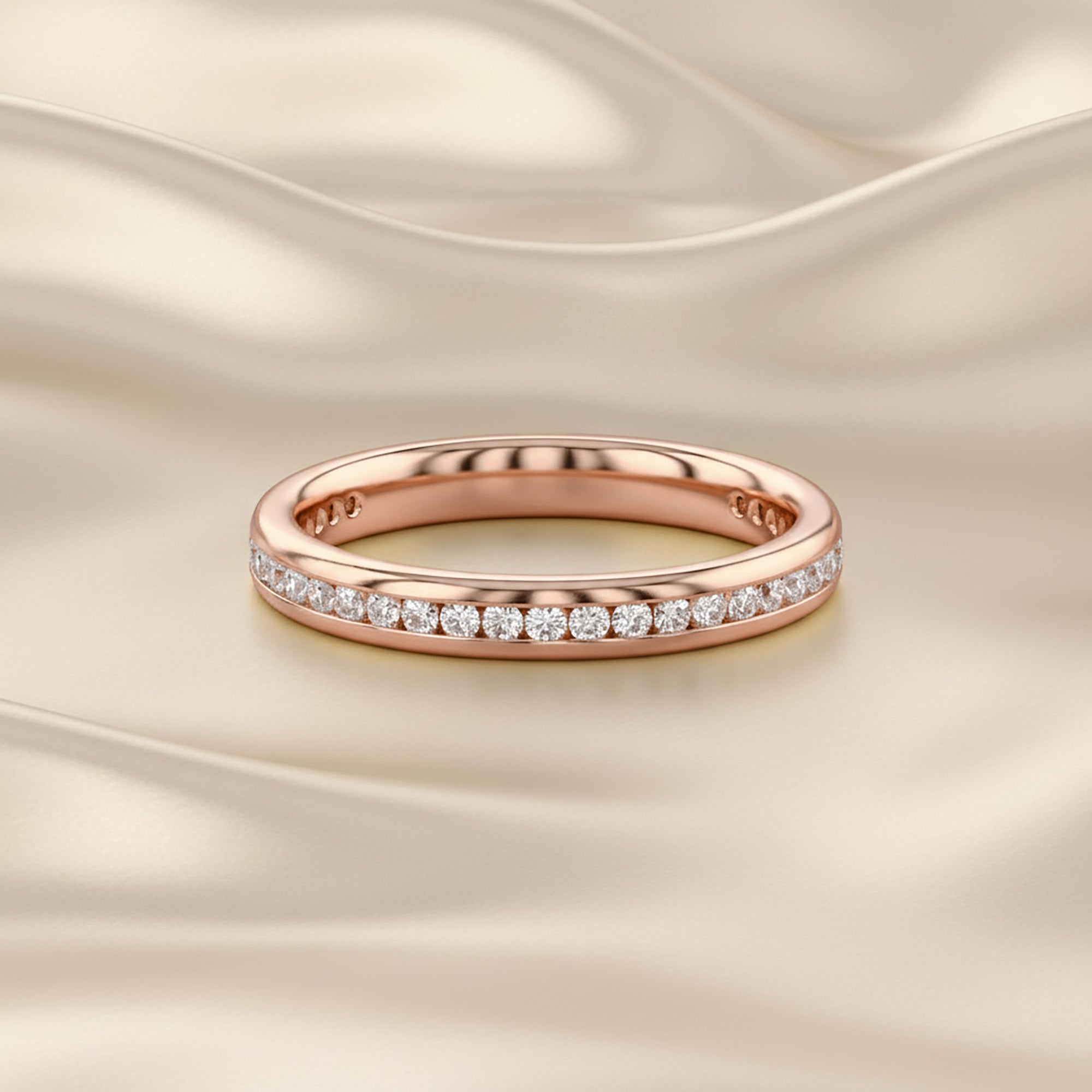 0.25 Carat Round Cut Lab Grown Diamond Half Eternity Band Ring