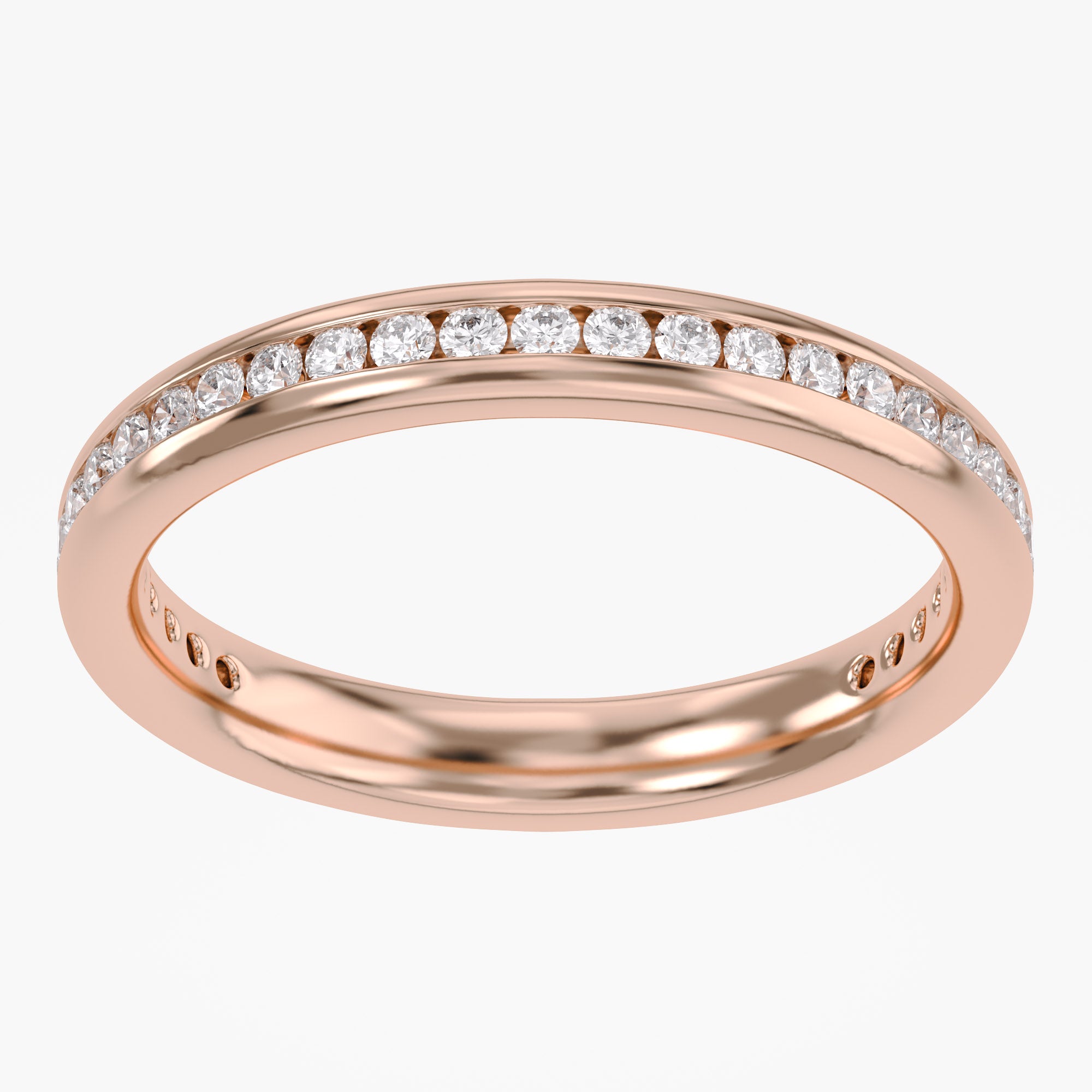0.25 Carat Round Cut Lab Grown Diamond Half Eternity Band Ring