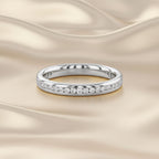 0.25 Carat Round Cut Lab Grown Diamond Half Eternity Band Ring