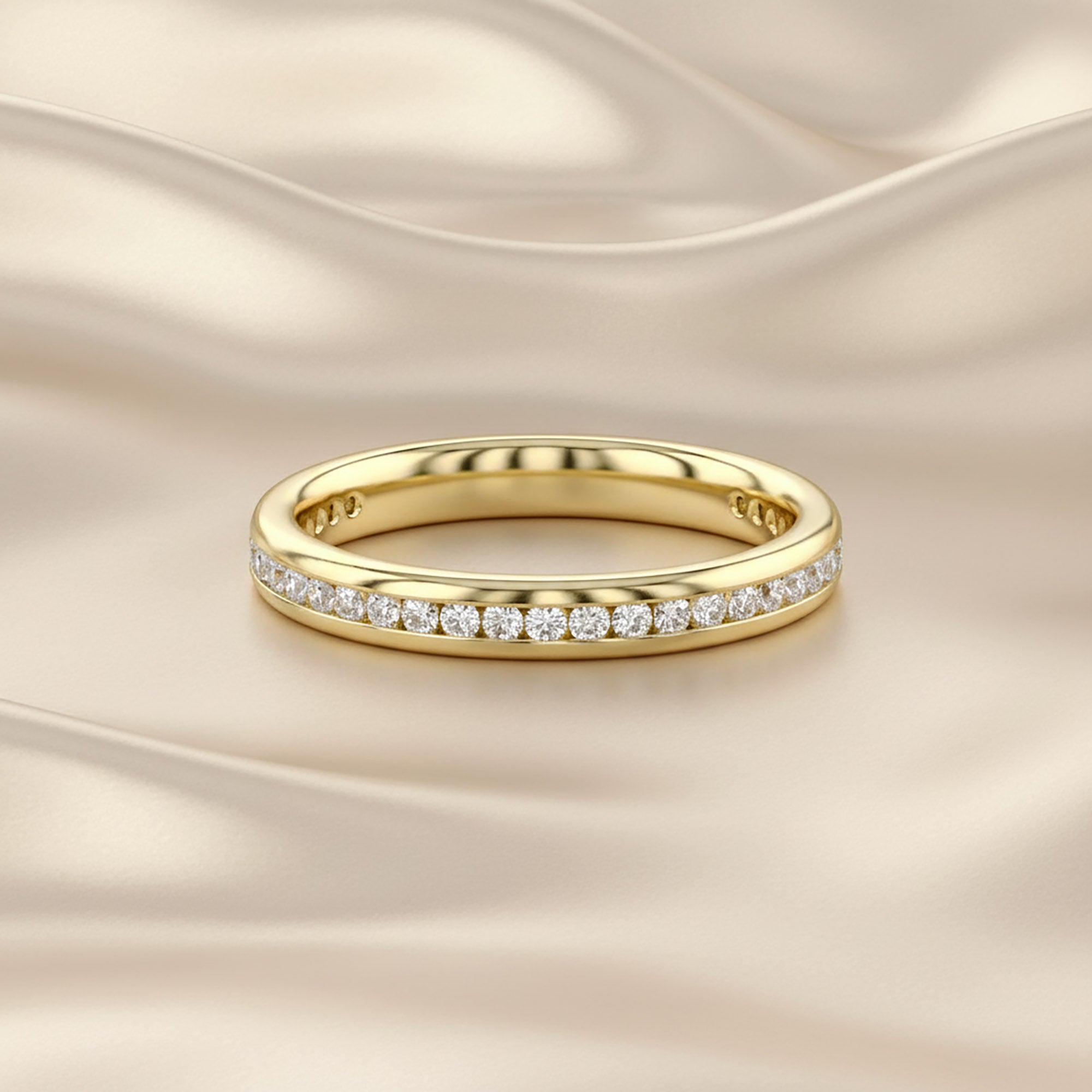0.25 Carat Round Cut Lab Grown Diamond Half Eternity Band Ring