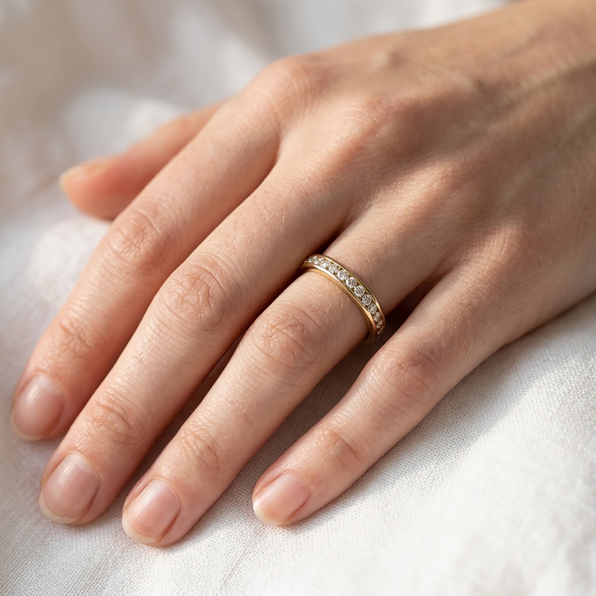 0.25 Carat Round Cut Lab Grown Diamond Half Eternity Band Ring