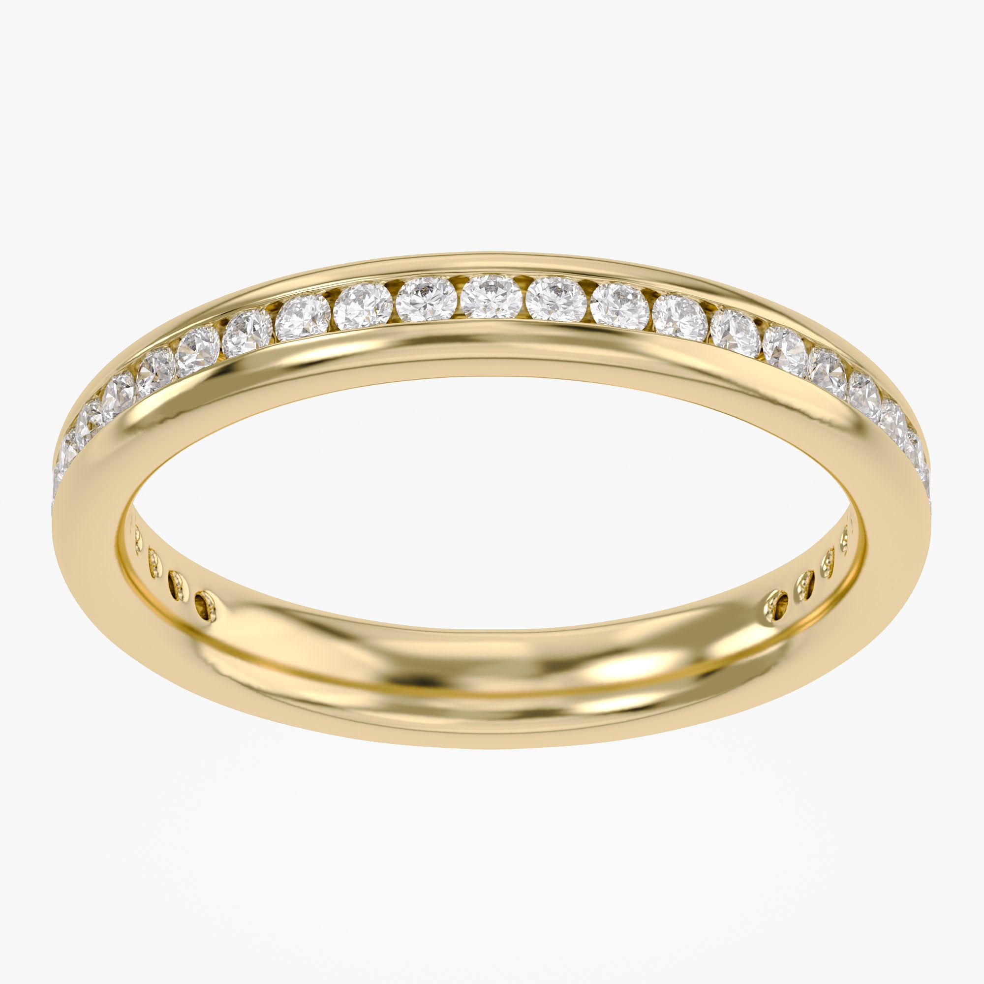 0.25 Carat Round Cut Lab Grown Diamond Half Eternity Band Ring