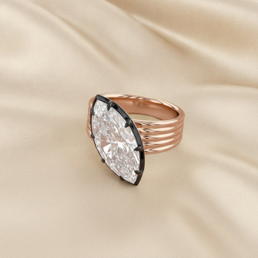 5.05 Carat Marquise Cut Lab Grown Diamond Solitaire Engagement Ring