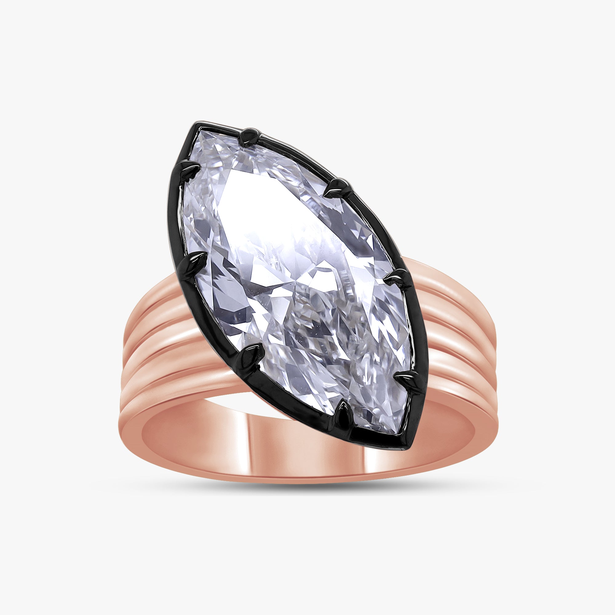 5.05 Carat Marquise Cut Lab Grown Diamond Solitaire Engagement Ring
