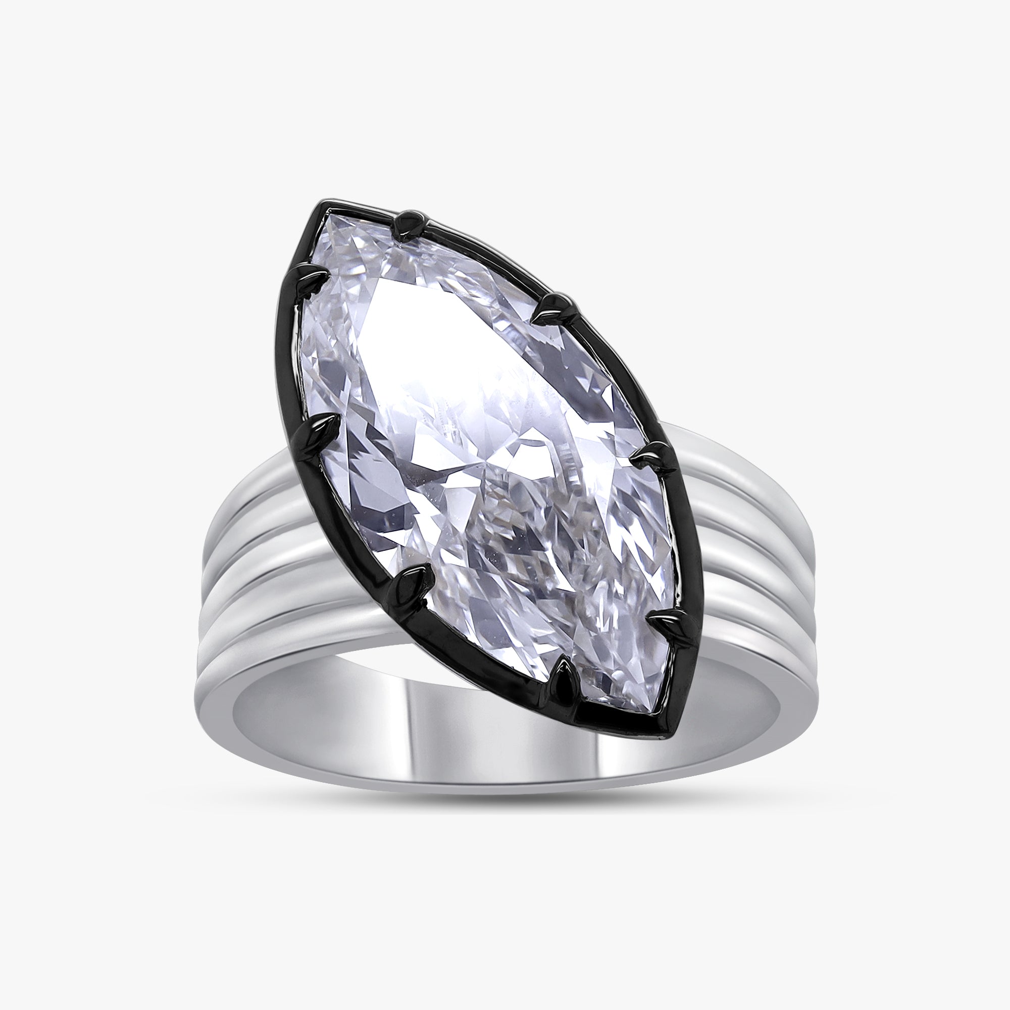 5.05 Carat Marquise Cut Lab Grown Diamond Solitaire Engagement Ring