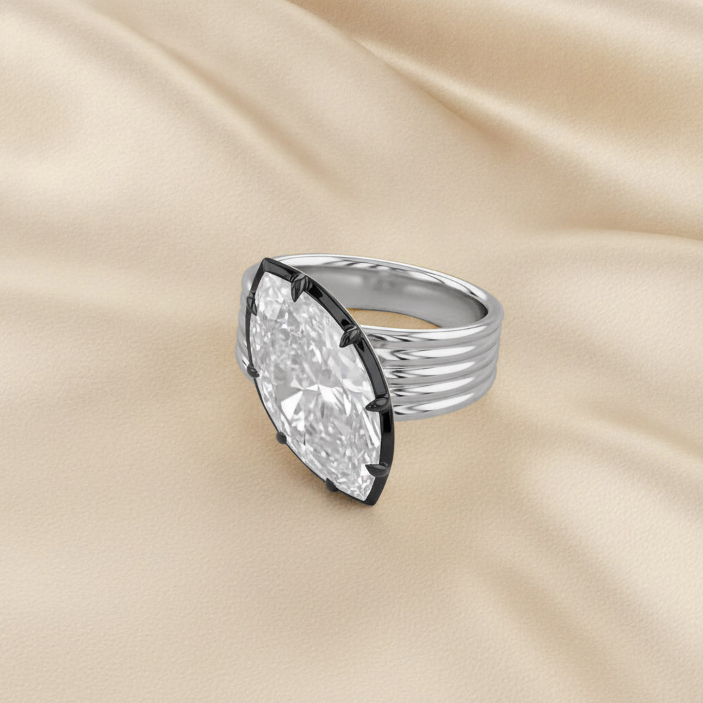 5.05 Carat Marquise Cut Lab Grown Diamond Solitaire Engagement Ring