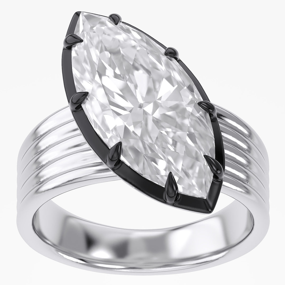 5.05 Carat Marquise Cut Lab Grown Diamond Solitaire Engagement Ring