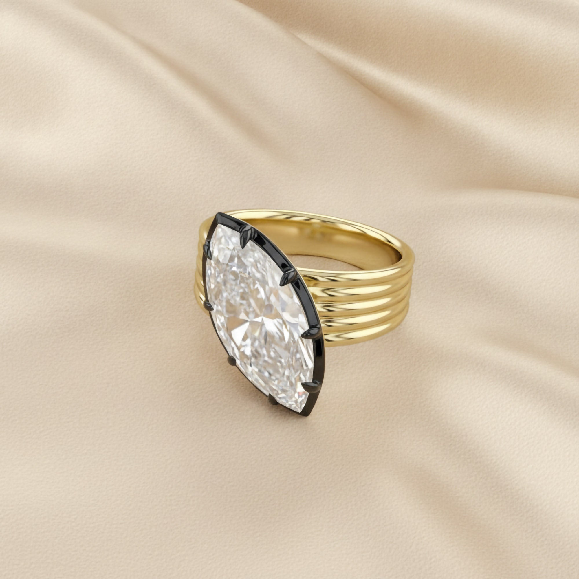 5.05 Carat Marquise Cut Lab Grown Diamond Solitaire Engagement Ring