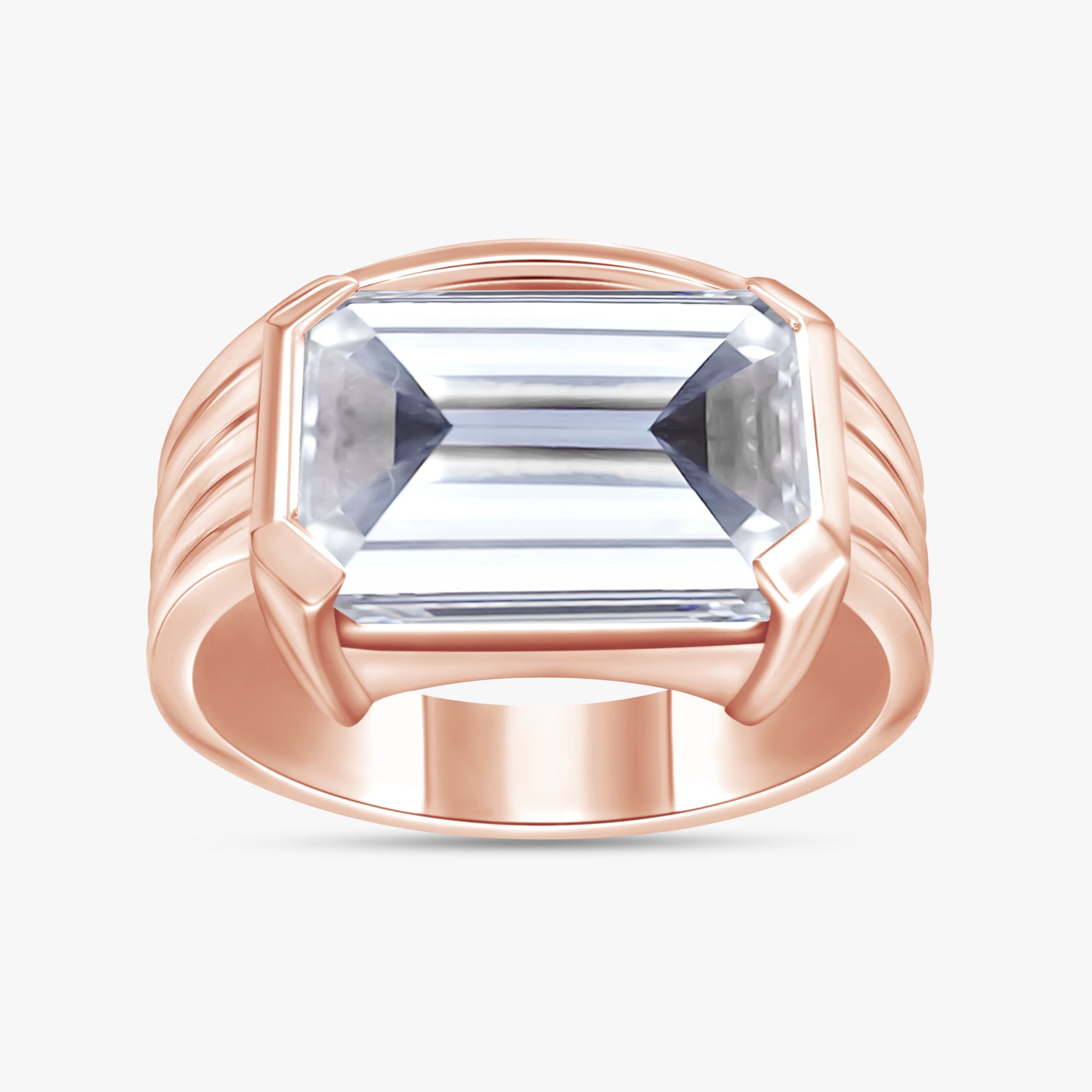 6.00 Carat Emerald Cut Lab Grown Diamond Solitaire Engagement Ring