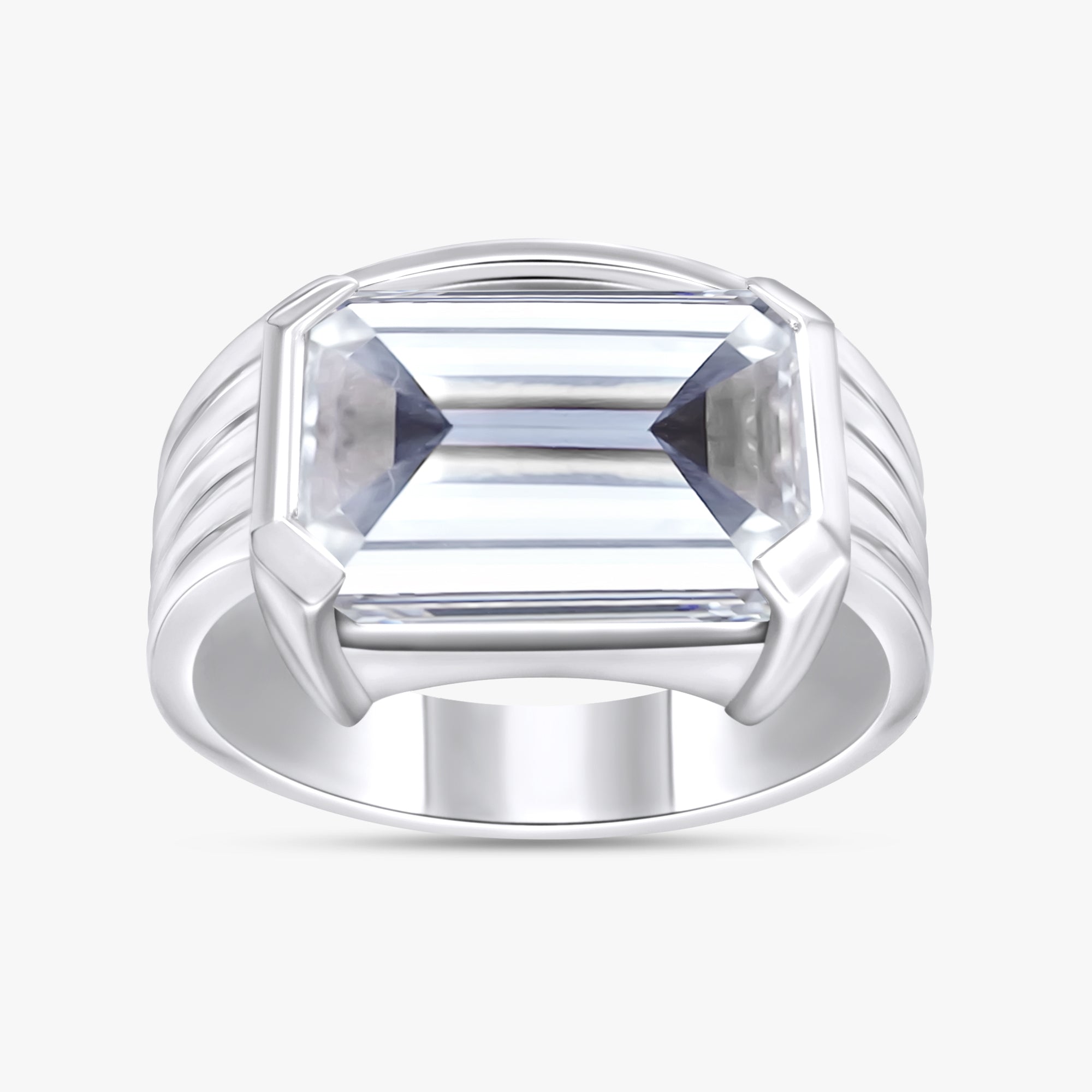 6.00 Carat Emerald Cut Lab Grown Diamond Solitaire Engagement Ring