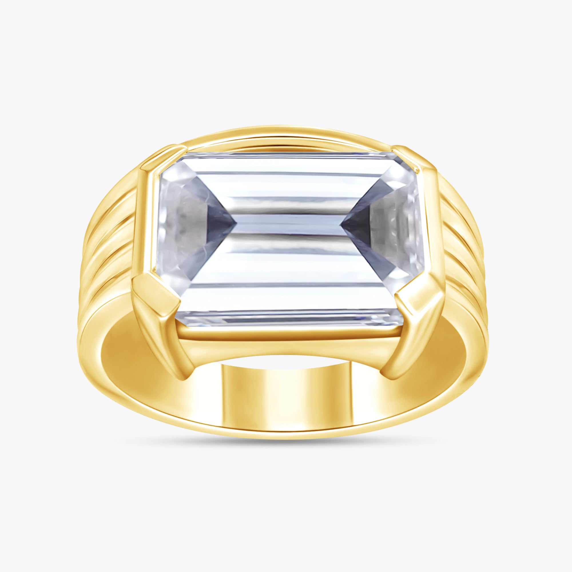 6.00 Carat Emerald Cut Lab Grown Diamond Solitaire Engagement Ring