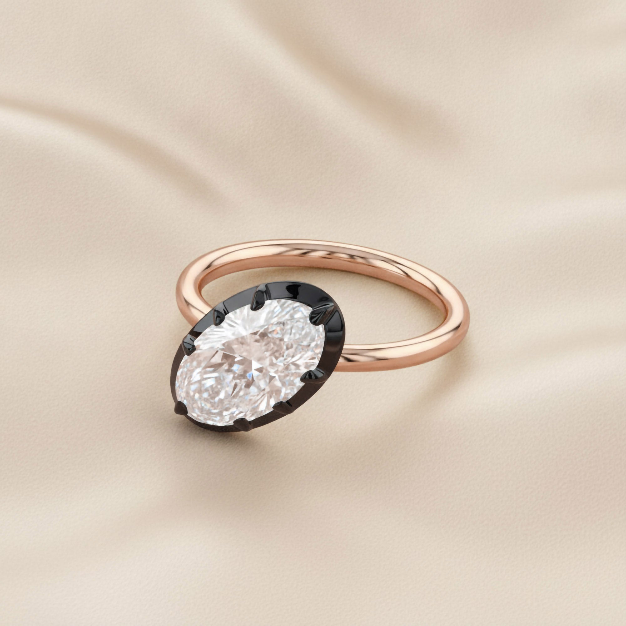3.00 Carat Oval Cut Lab Grown Diamond Solitaire Engagement Ring
