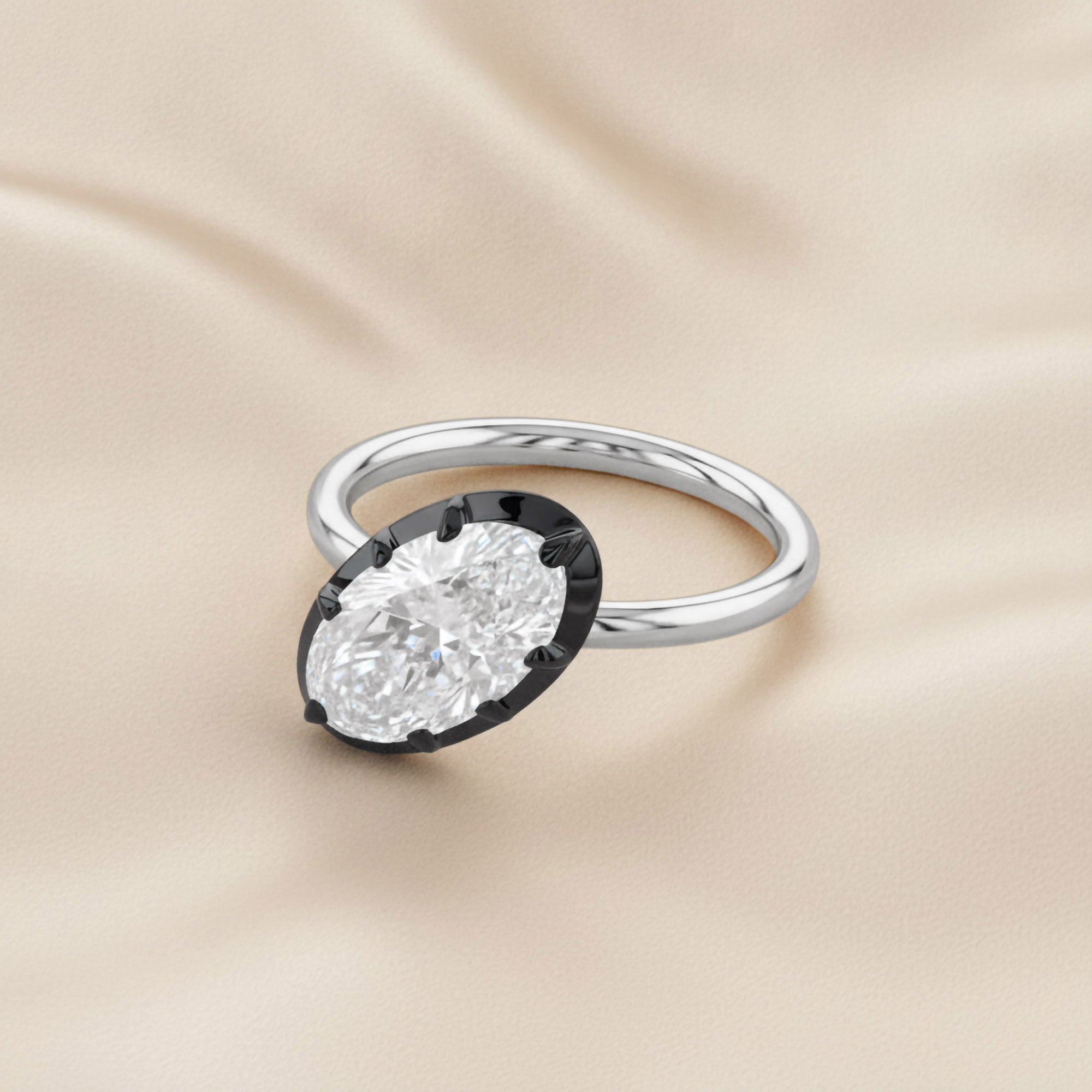 3.00 Carat Oval Cut Lab Grown Diamond Solitaire Engagement Ring