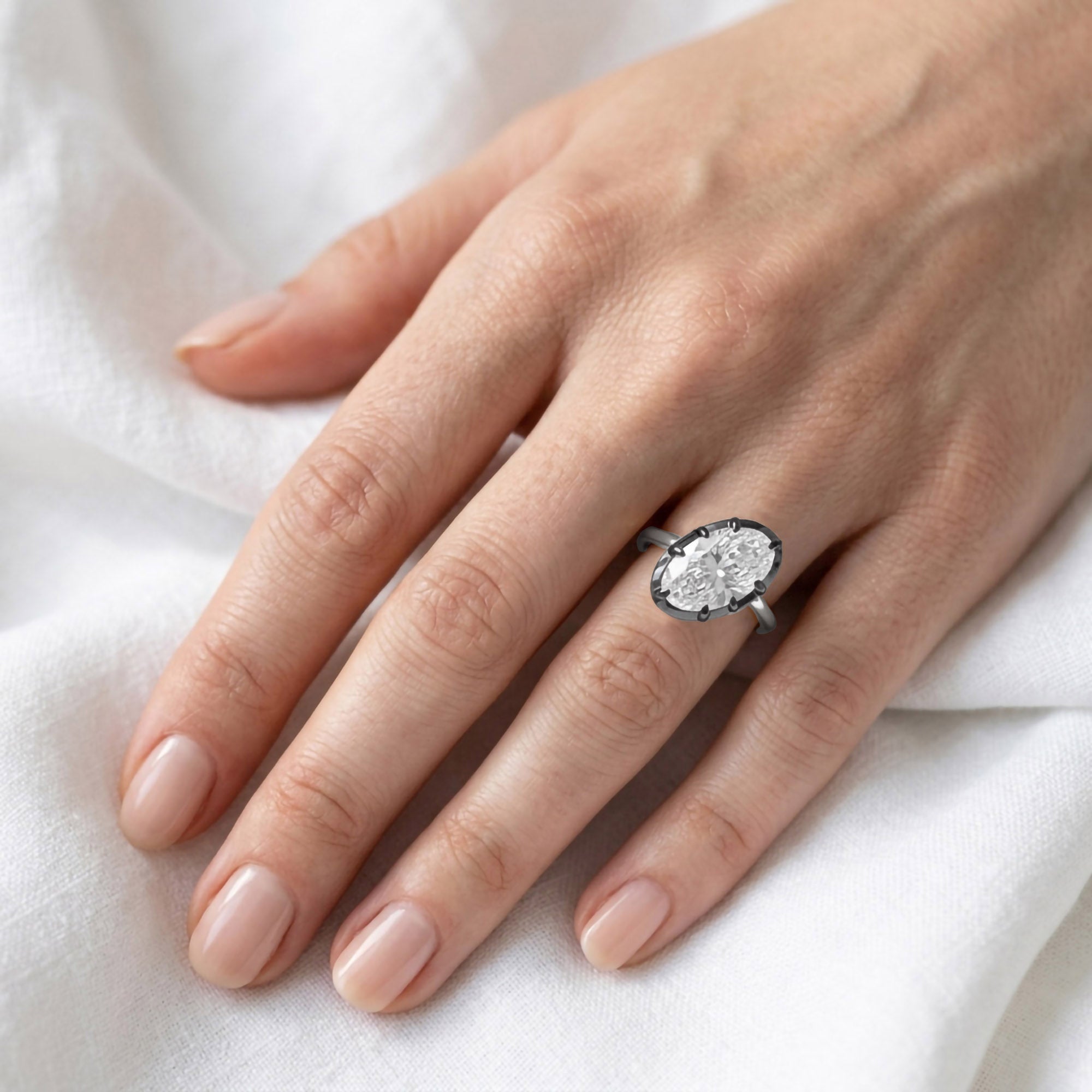 3.00 Carat Oval Cut Lab Grown Diamond Solitaire Engagement Ring