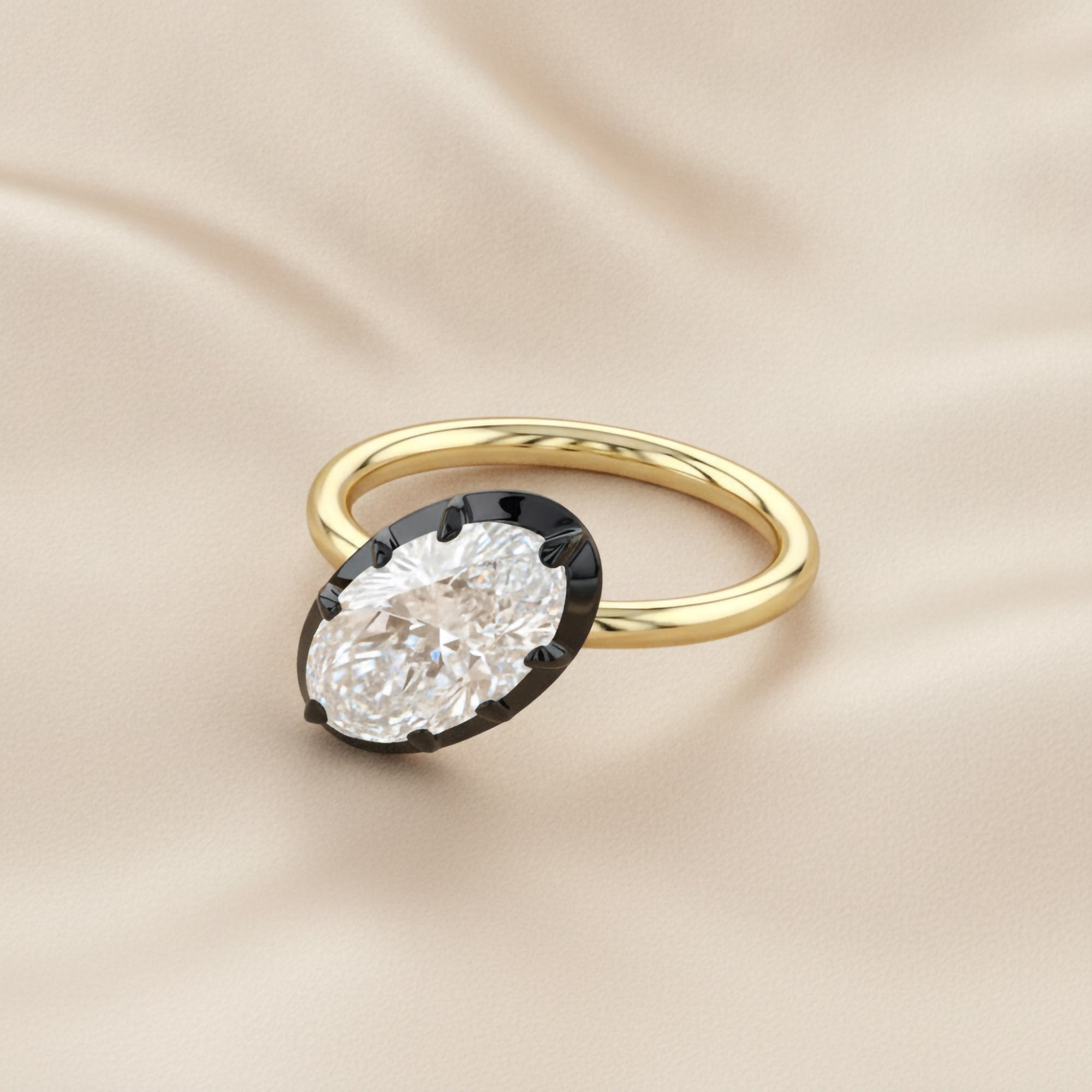 3.00 Carat Oval Cut Lab Grown Diamond Solitaire Engagement Ring