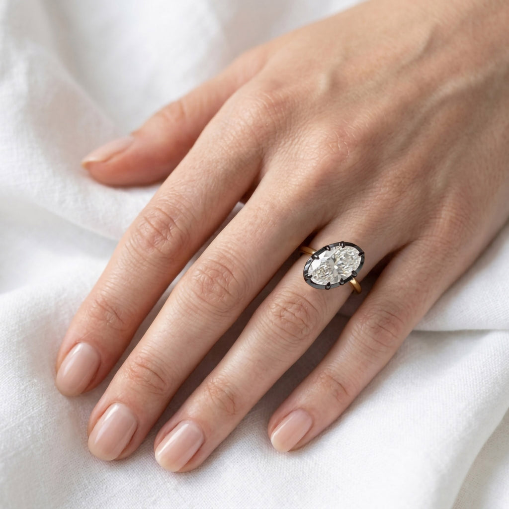 3.00 Carat Oval Cut Lab Grown Diamond Solitaire Engagement Ring