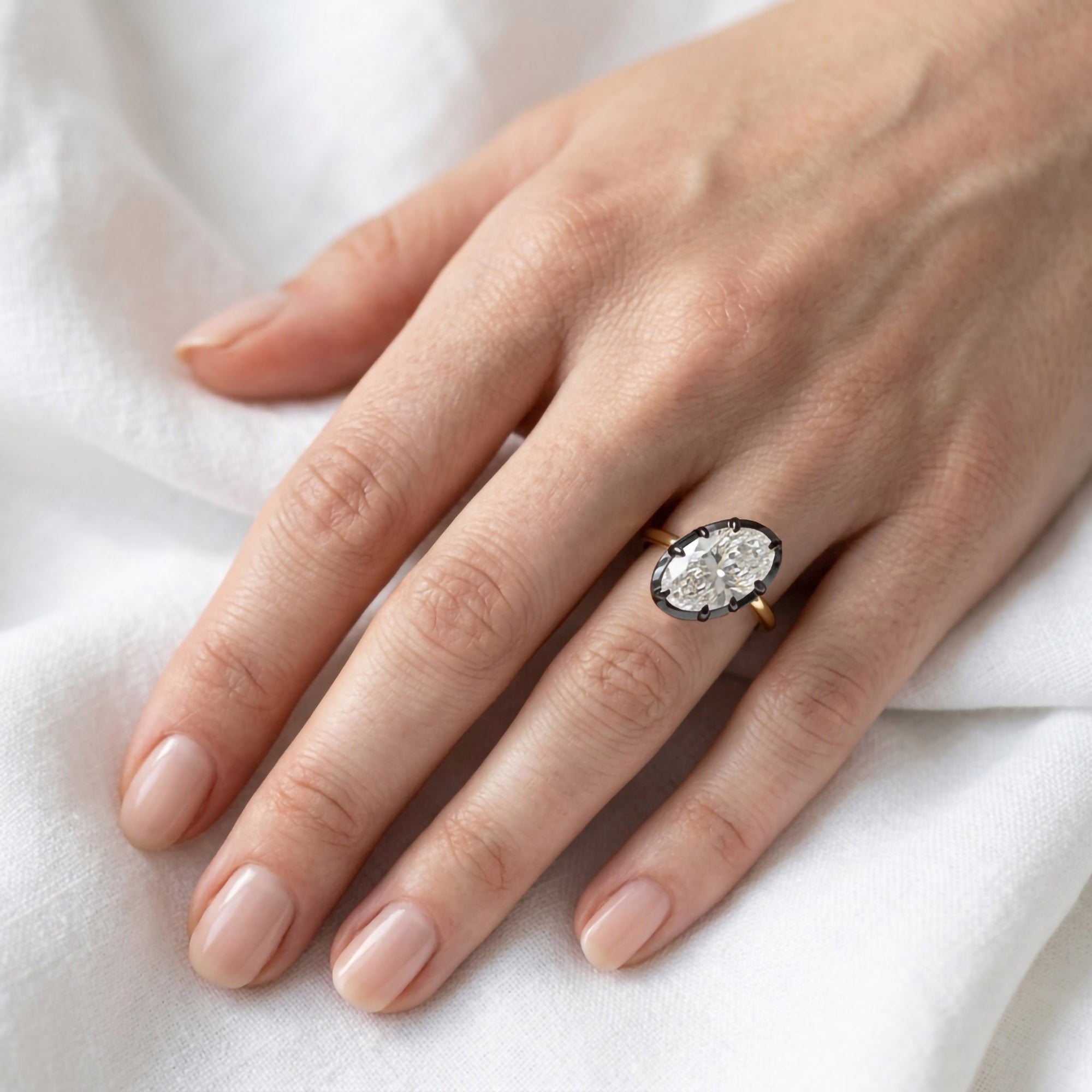 3.00 Carat Oval Cut Lab Grown Diamond Solitaire Engagement Ring
