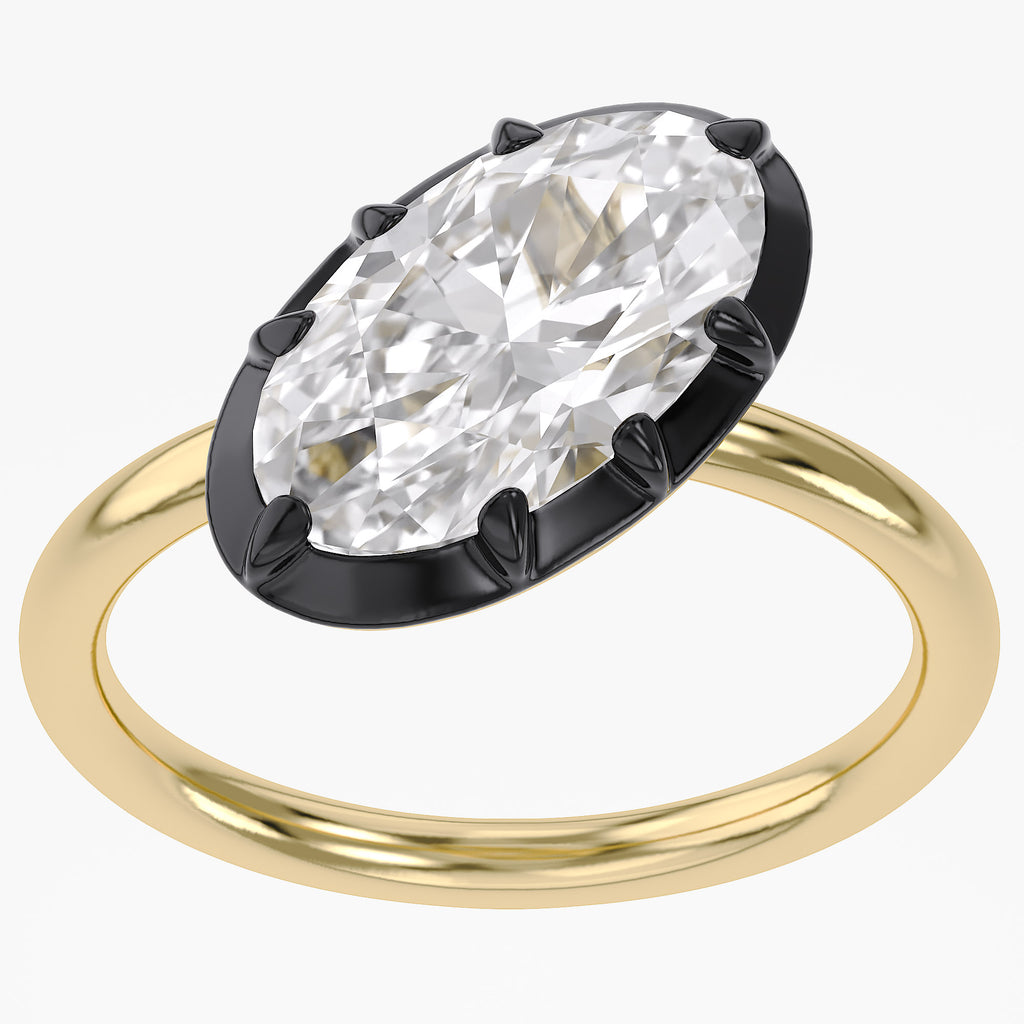 3.00 Carat Oval Cut Lab Grown Diamond Solitaire Engagement Ring