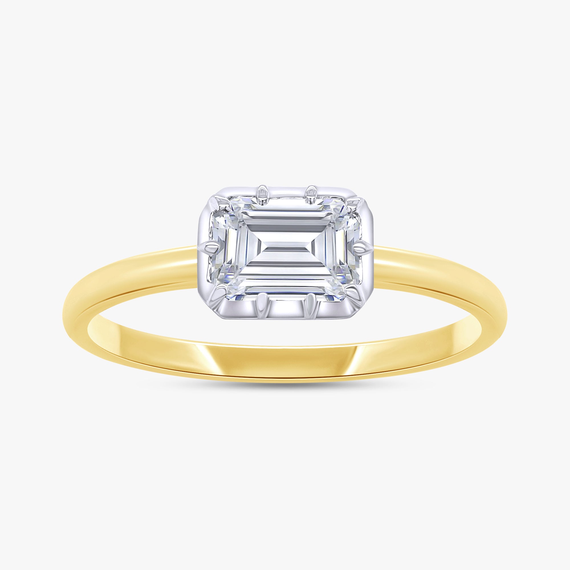 1.00 Carat Emerald Cut Lab Grown Diamond Solitaire Engagement Ring