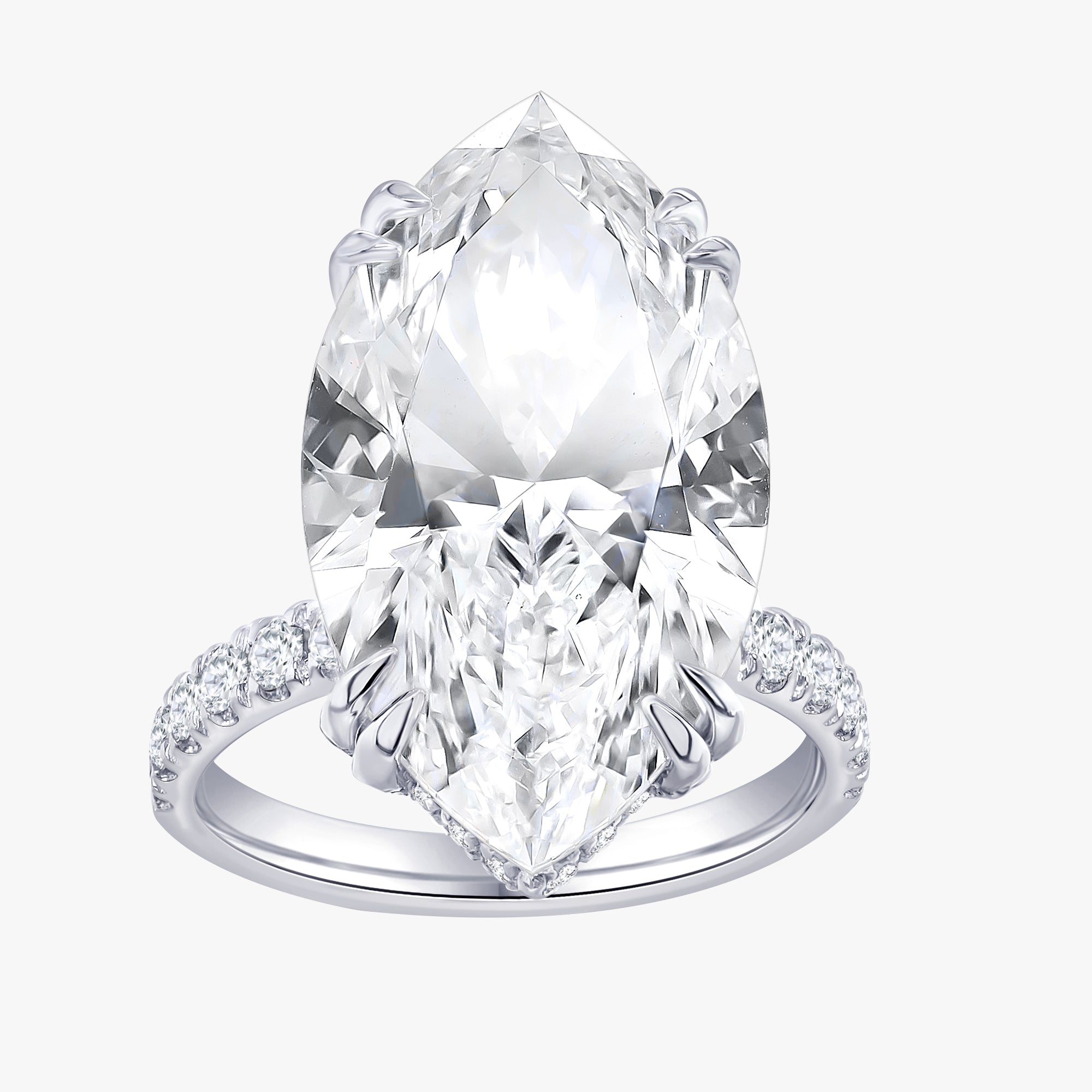 11.00 Carat Lab Grown Diamond Halo Solitaire Engagement Ring