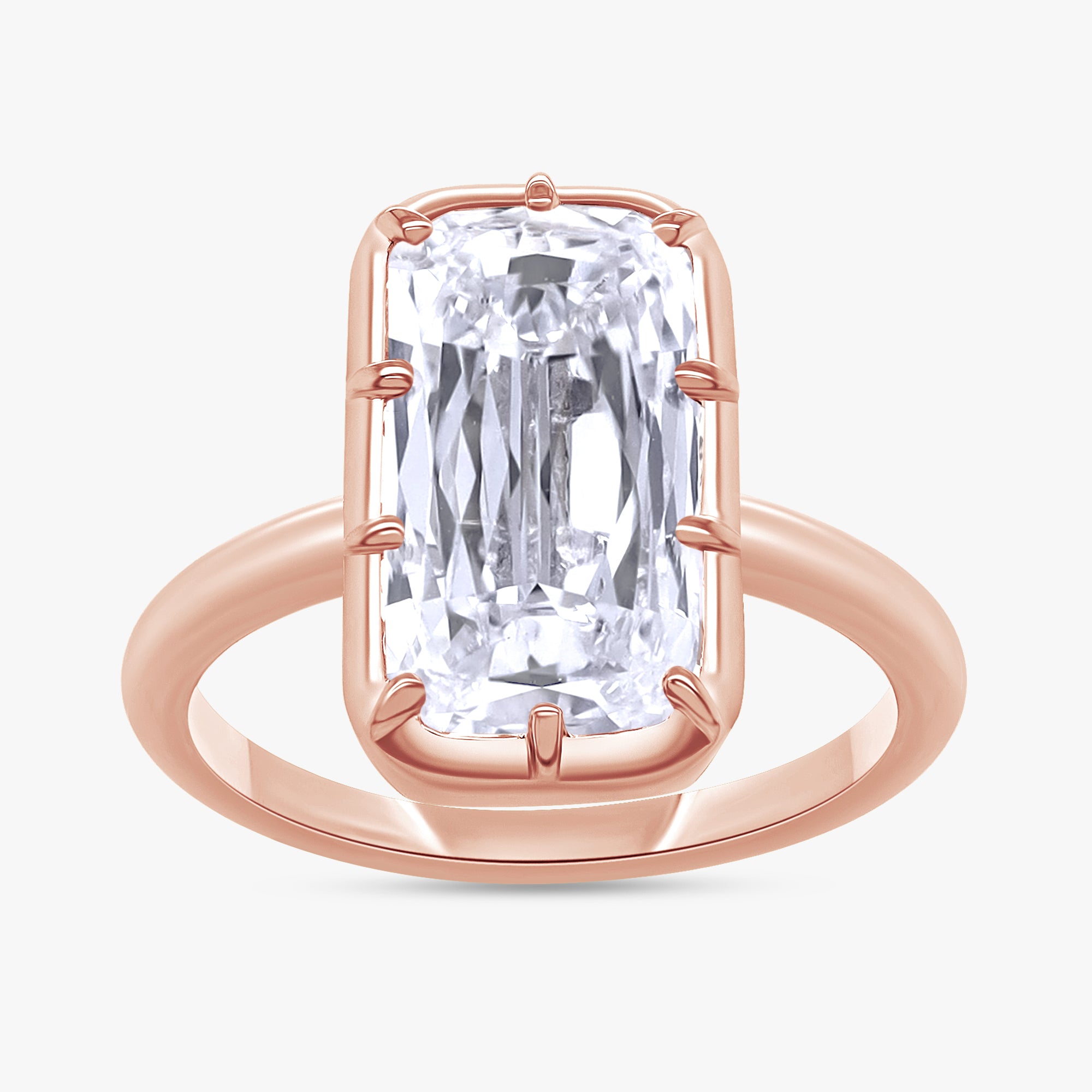 3.00 Carat Cushion Cut Lab Grown Diamond Solitaire Engagement Ring