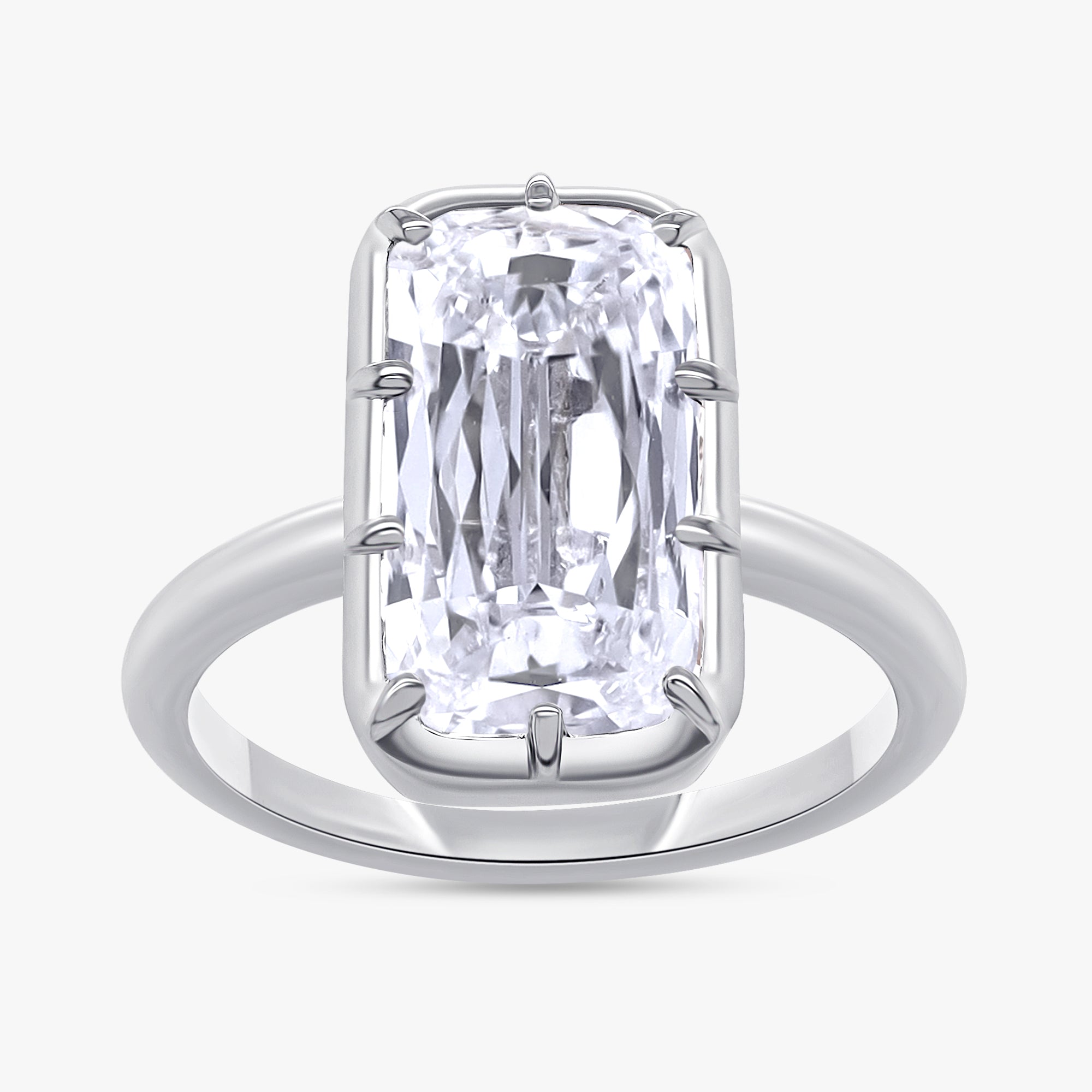3.00 Carat Cushion Cut Lab Grown Diamond Solitaire Engagement Ring