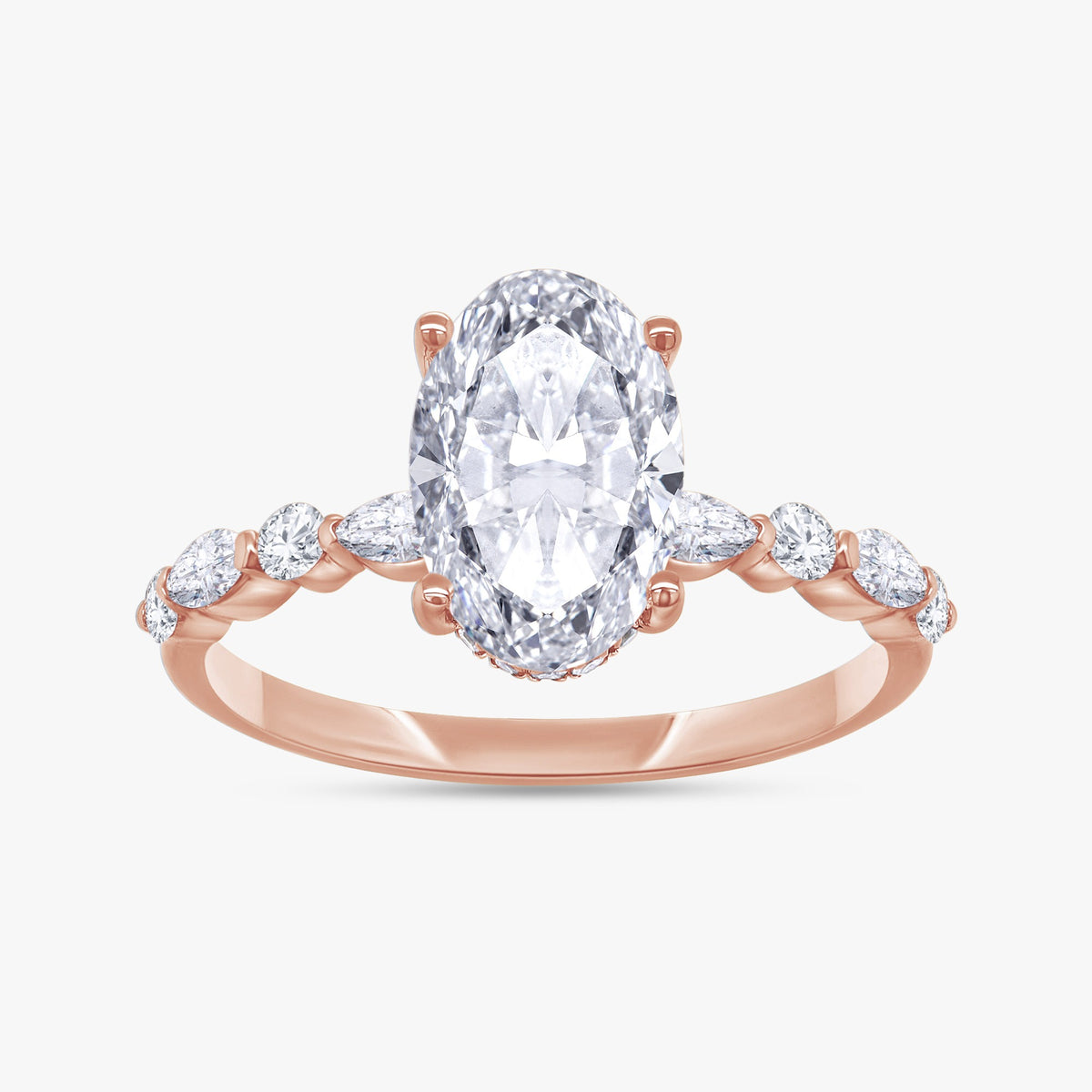 0.45 CTW Lab Grown Diamond Oval & Marquise Cluster Ring