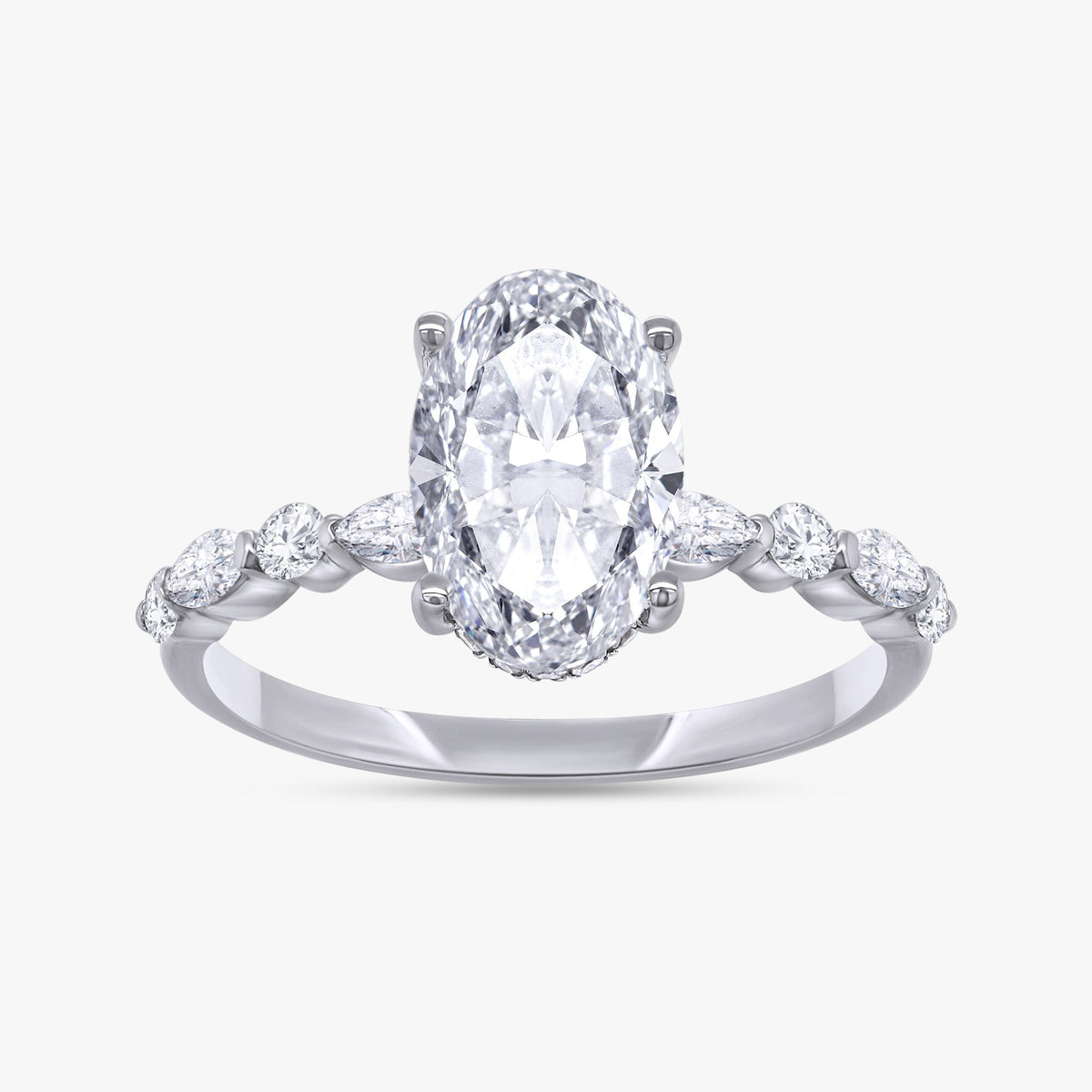 0.45 CTW Lab Grown Diamond Oval & Marquise Cluster Ring