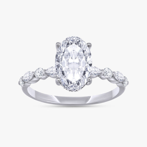 0.45 CTW Lab Grown Diamond Oval & Marquise Cluster Ring