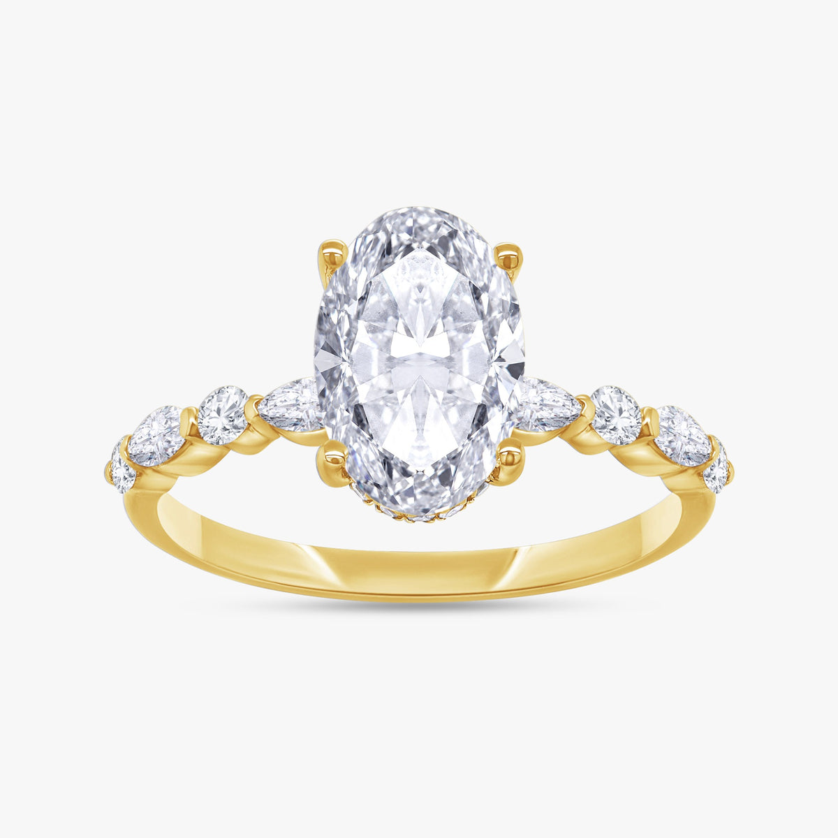 0.45 CTW Lab Grown Diamond Oval & Marquise Cluster Ring
