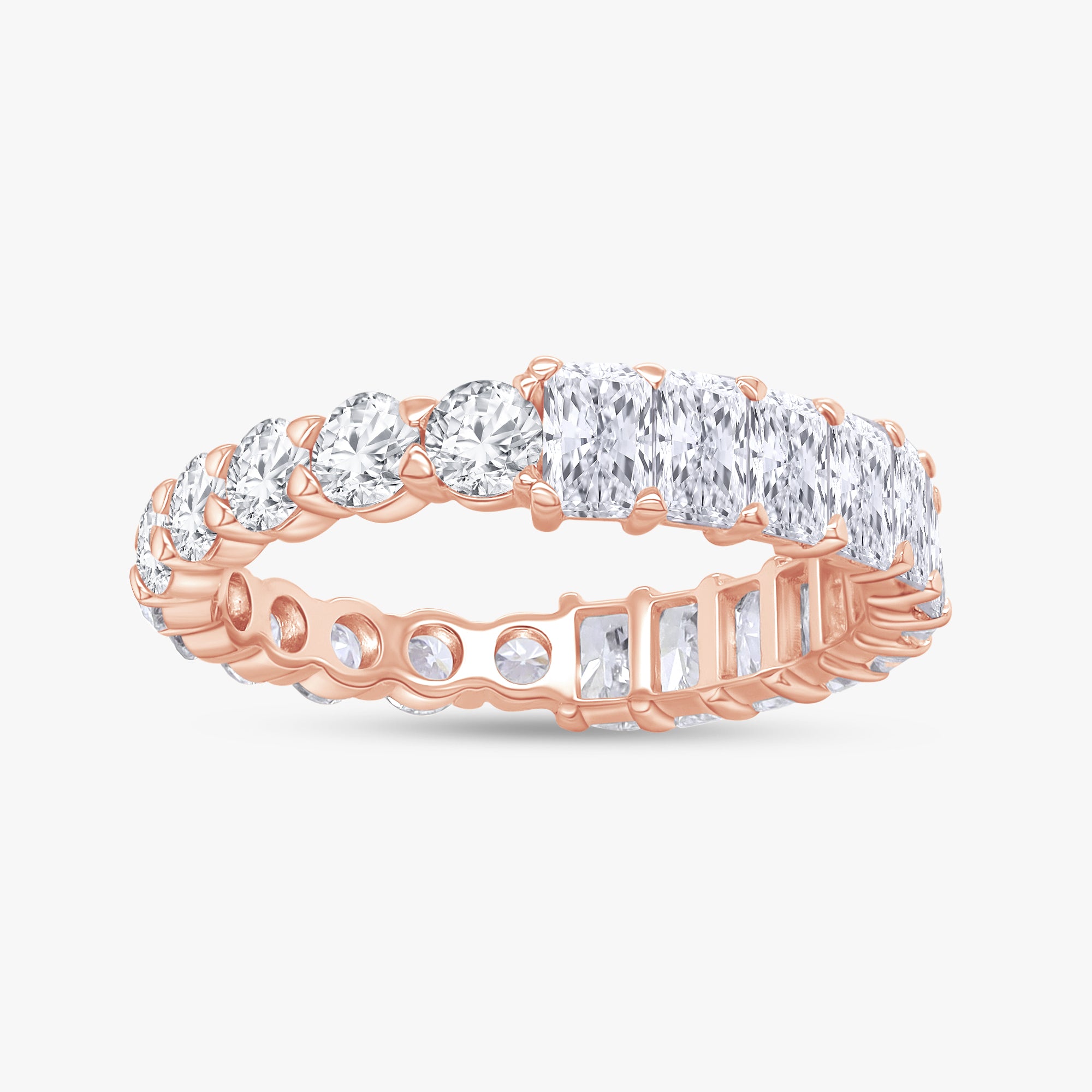 3.00 Carat Radiant and Round Cut Lab Grown Diamond Eternity Band Ring