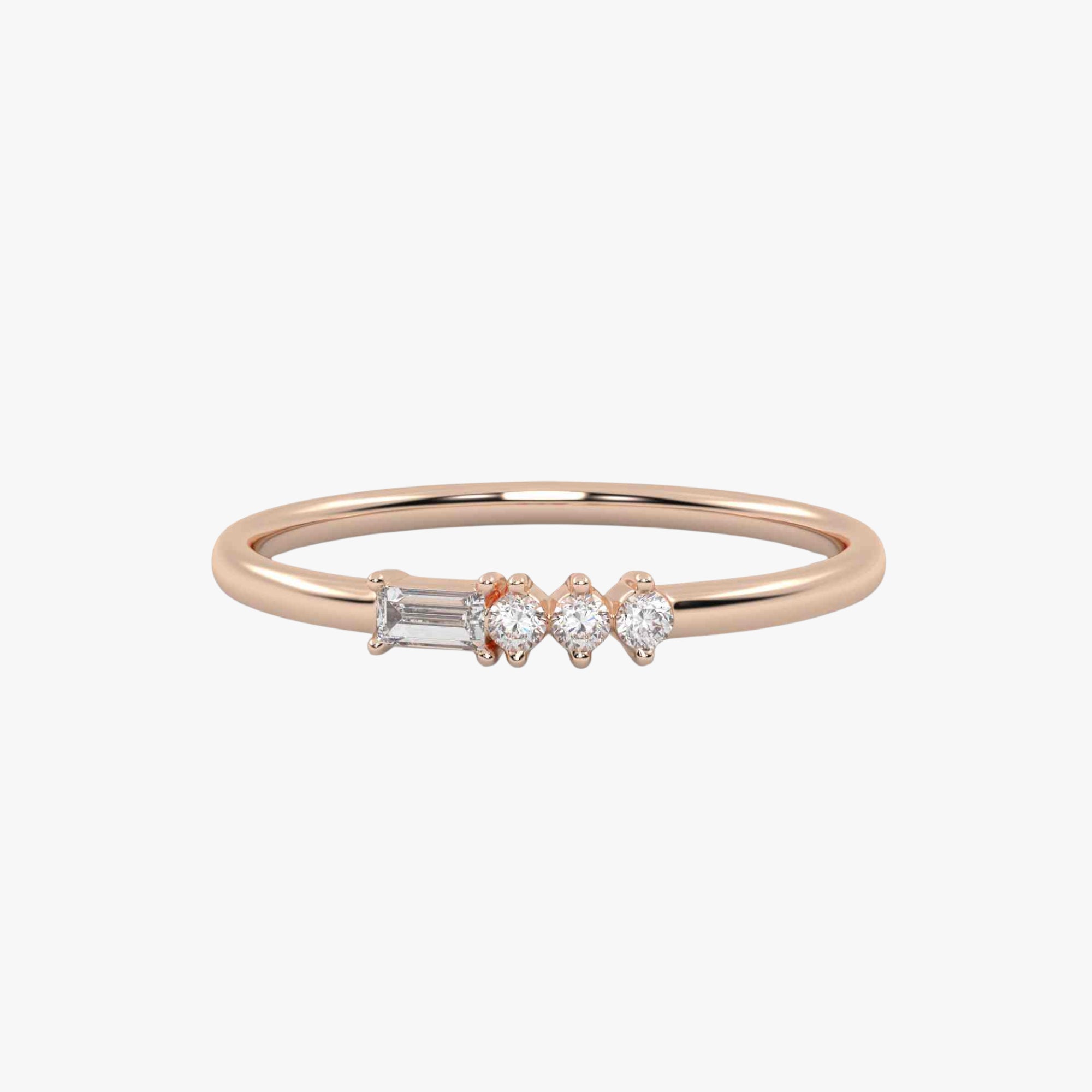 Morse Code Diamond  Ring – Letter “B" (0.10ct Lab Grown Diamond)