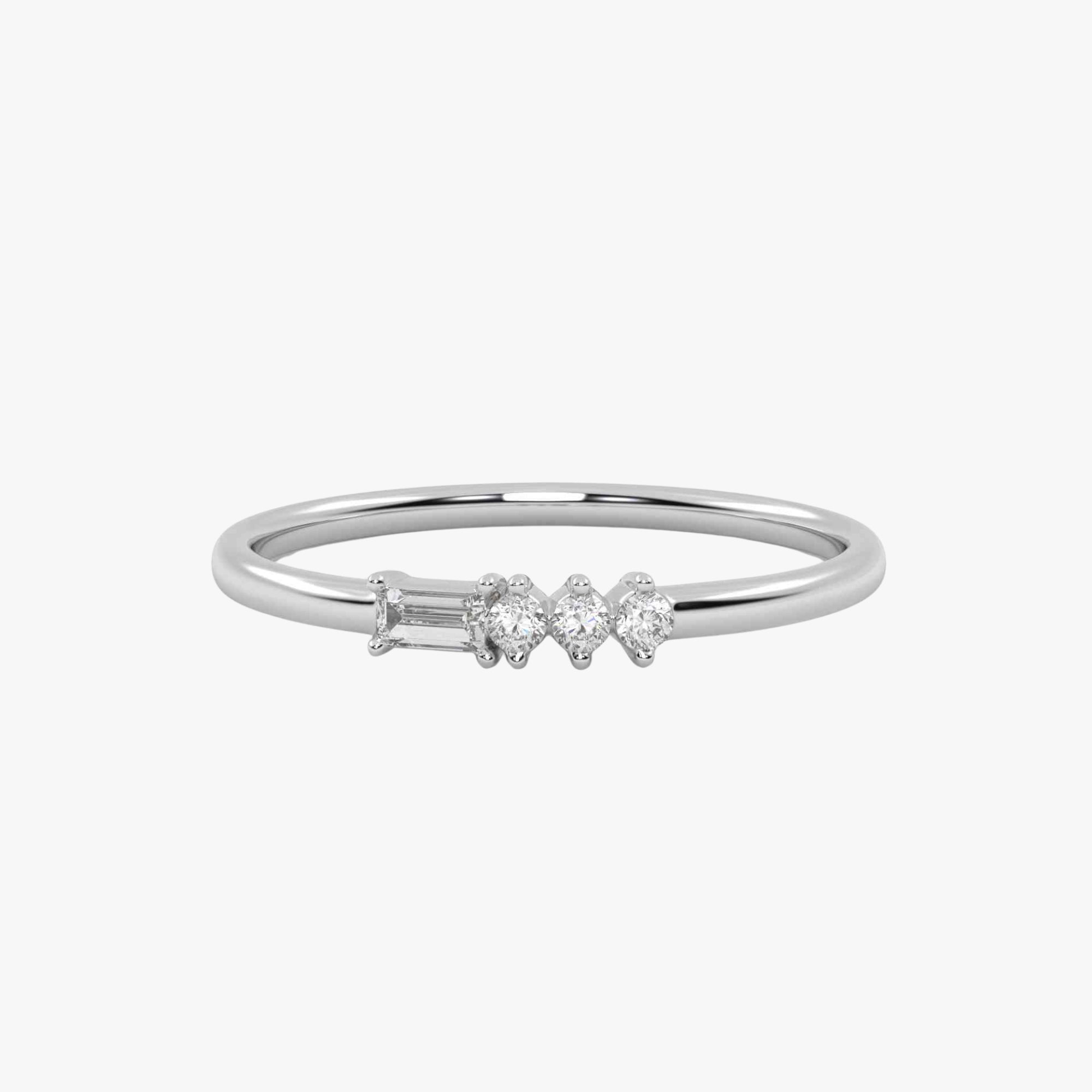 Morse Code Diamond  Ring – Letter “B" (0.10ct Lab Grown Diamond)