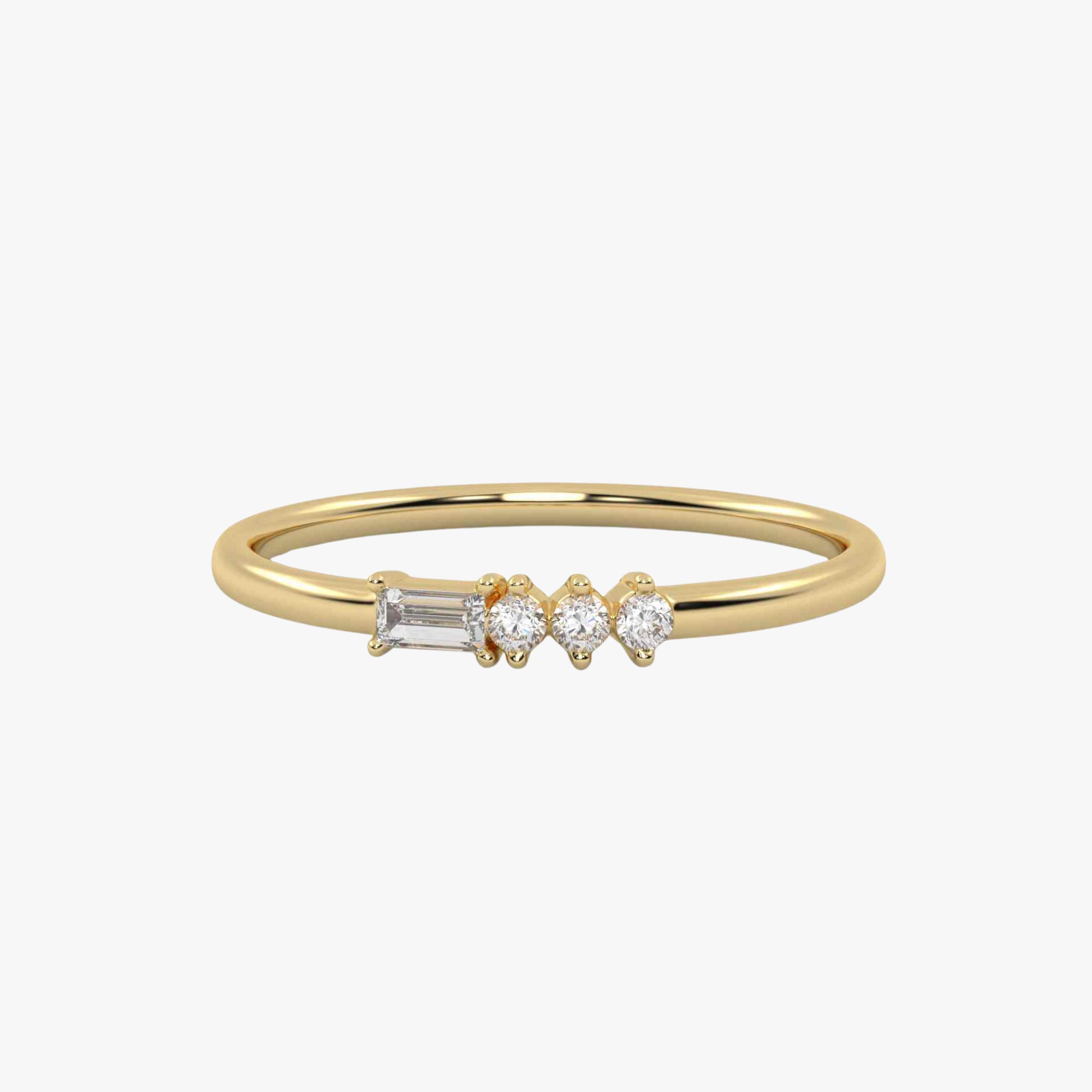 Morse Code Diamond  Ring – Letter “B" (0.10ct Lab Grown Diamond)