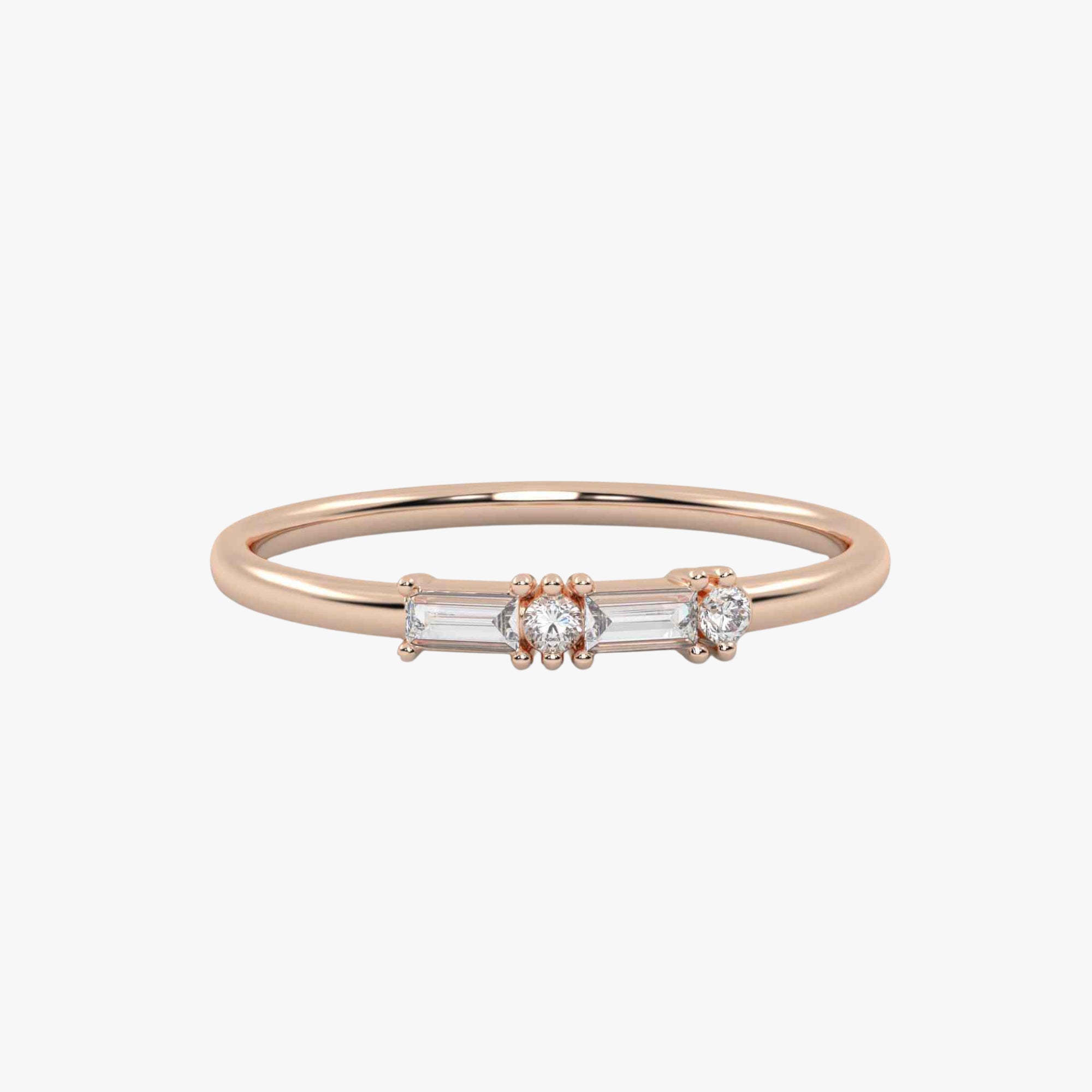 Morse Code Diamond  Ring – Letter “C" (0.15ct Lab Grown Diamond)