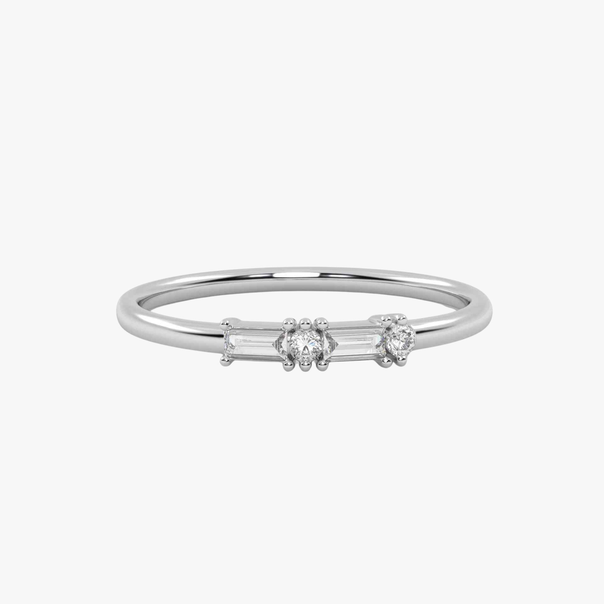 Morse Code Diamond  Ring – Letter “C" (0.15ct Lab Grown Diamond)