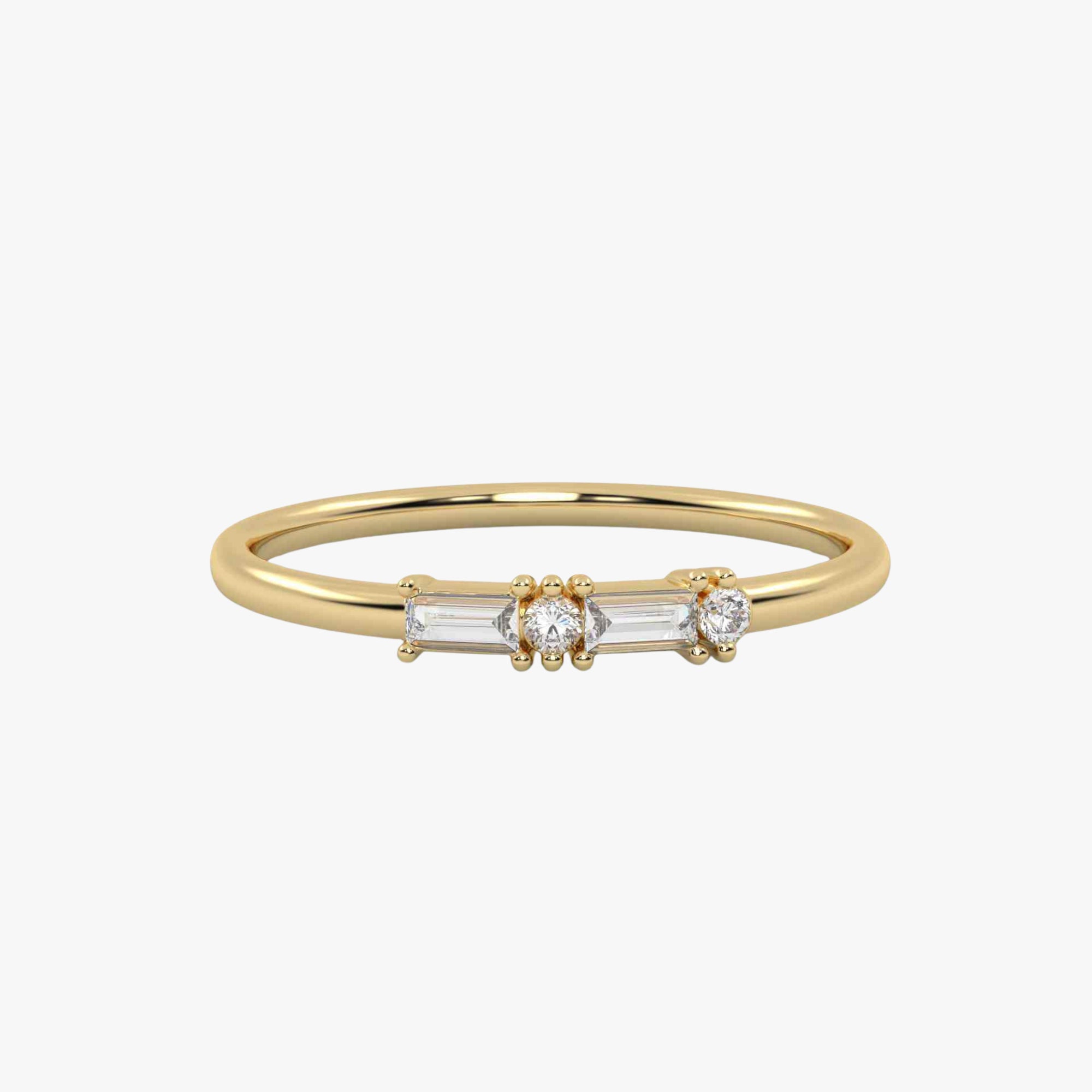 Morse Code Diamond  Ring – Letter “C" (0.15ct Lab Grown Diamond)
