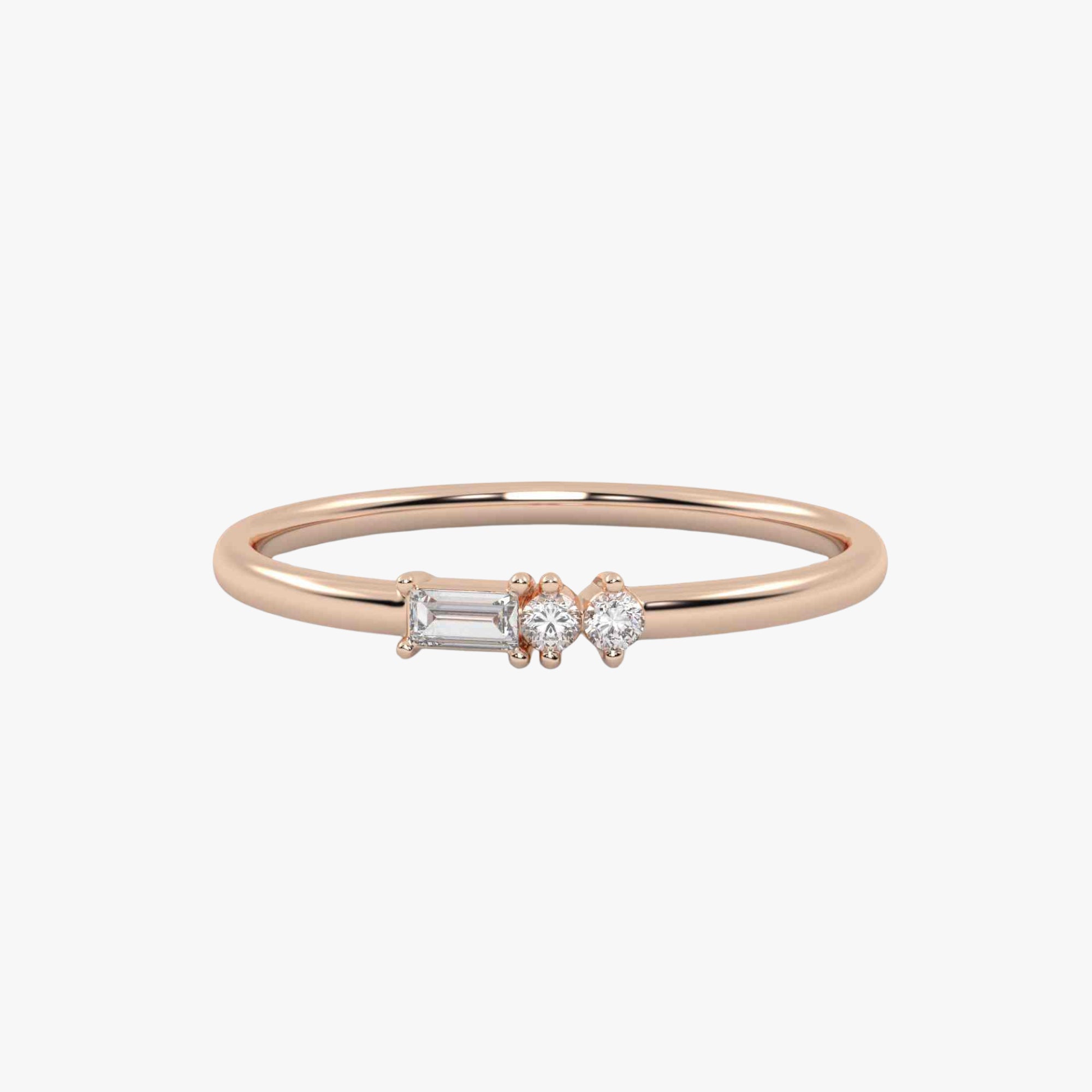 Morse Code Diamond  Ring – Letter “D" (0.10ct Lab Grown Diamond)