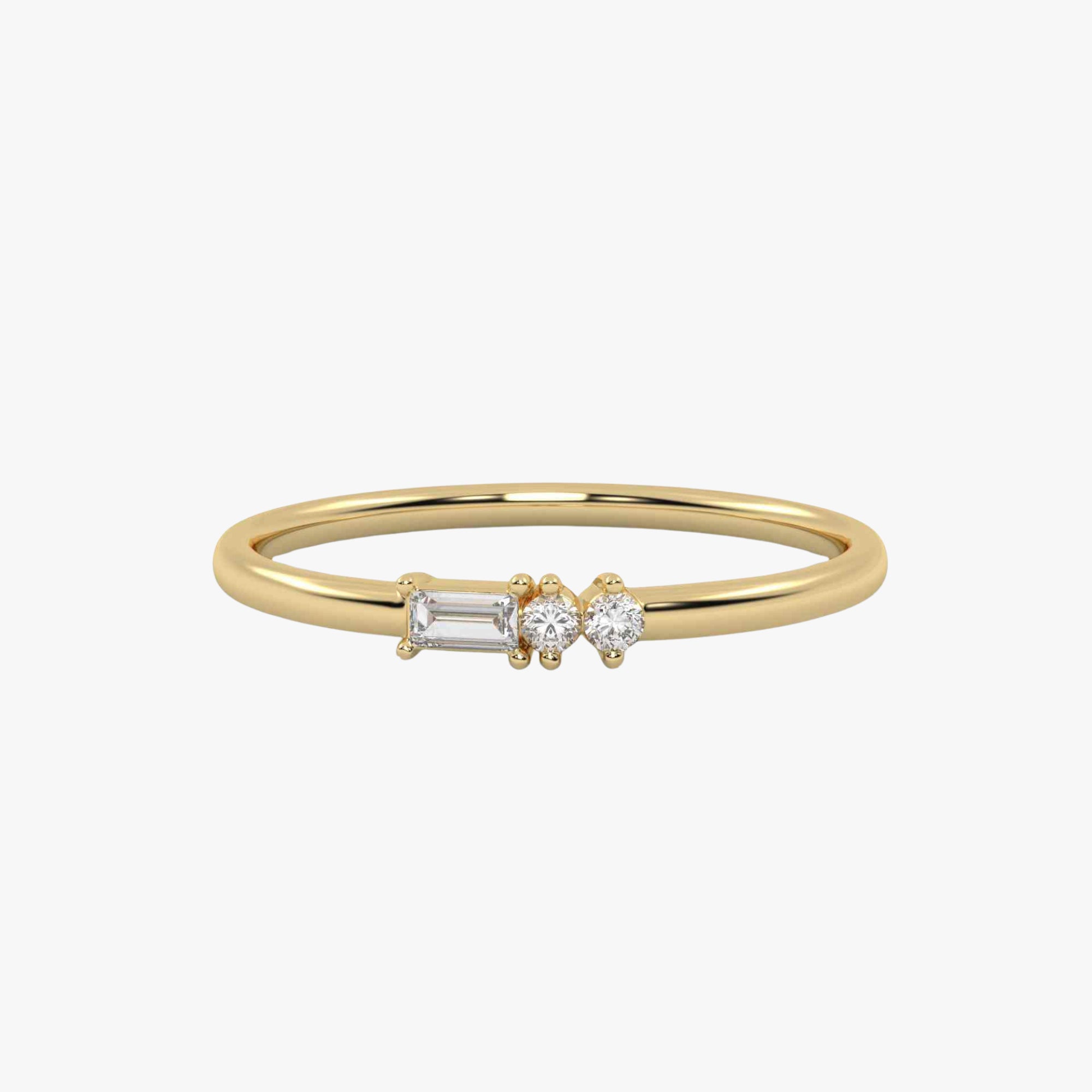 Morse Code Diamond  Ring – Letter “D" (0.10ct Lab Grown Diamond)