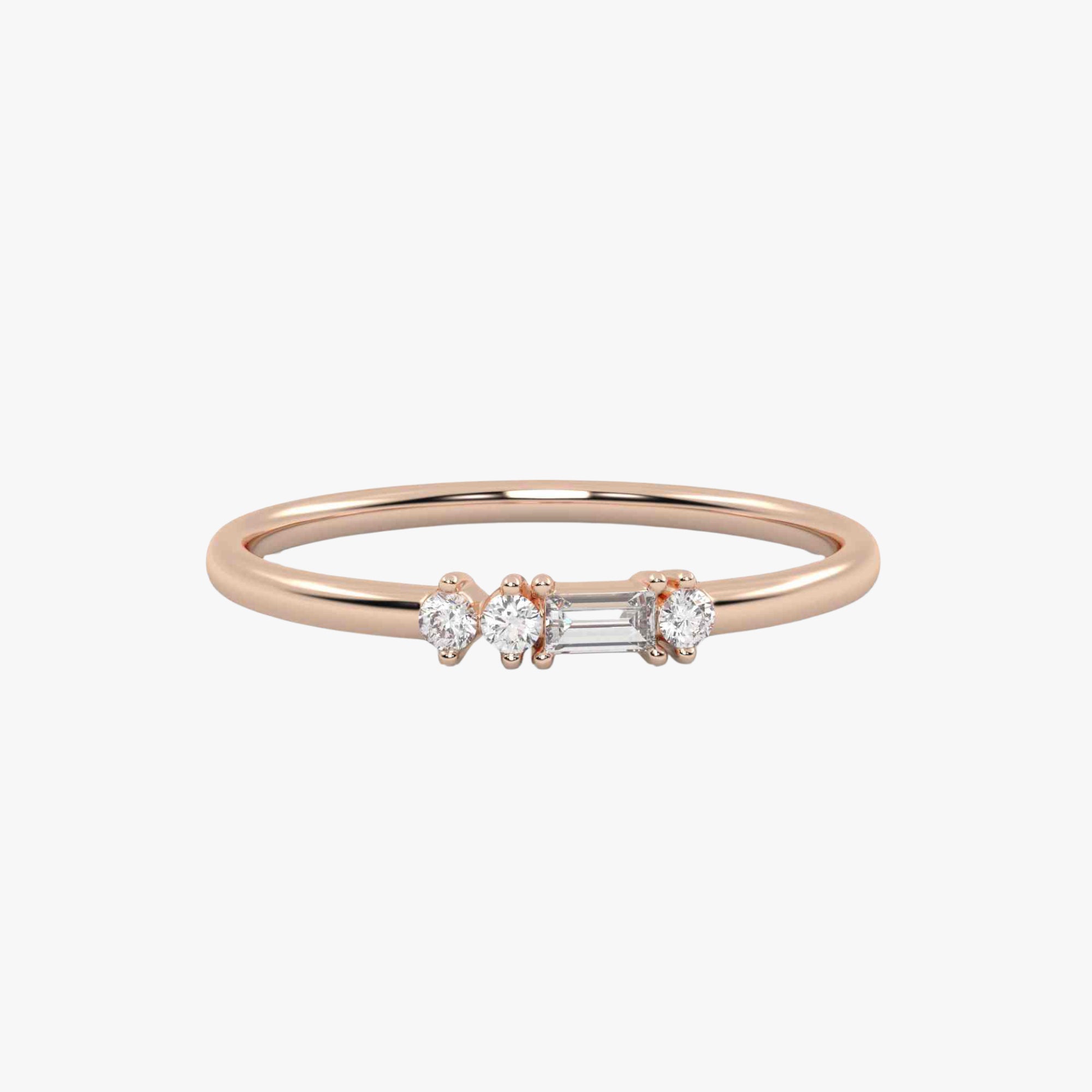 Morse Code Diamond  Ring – Letter “F" (0.12ct Lab Grown Diamond)
