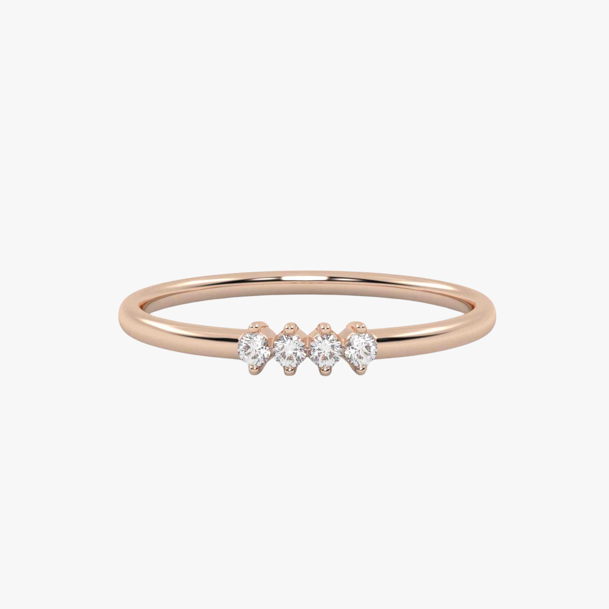 Morse Code Diamond  Ring – Letter “H" (0.07ct Lab Grown Diamond)