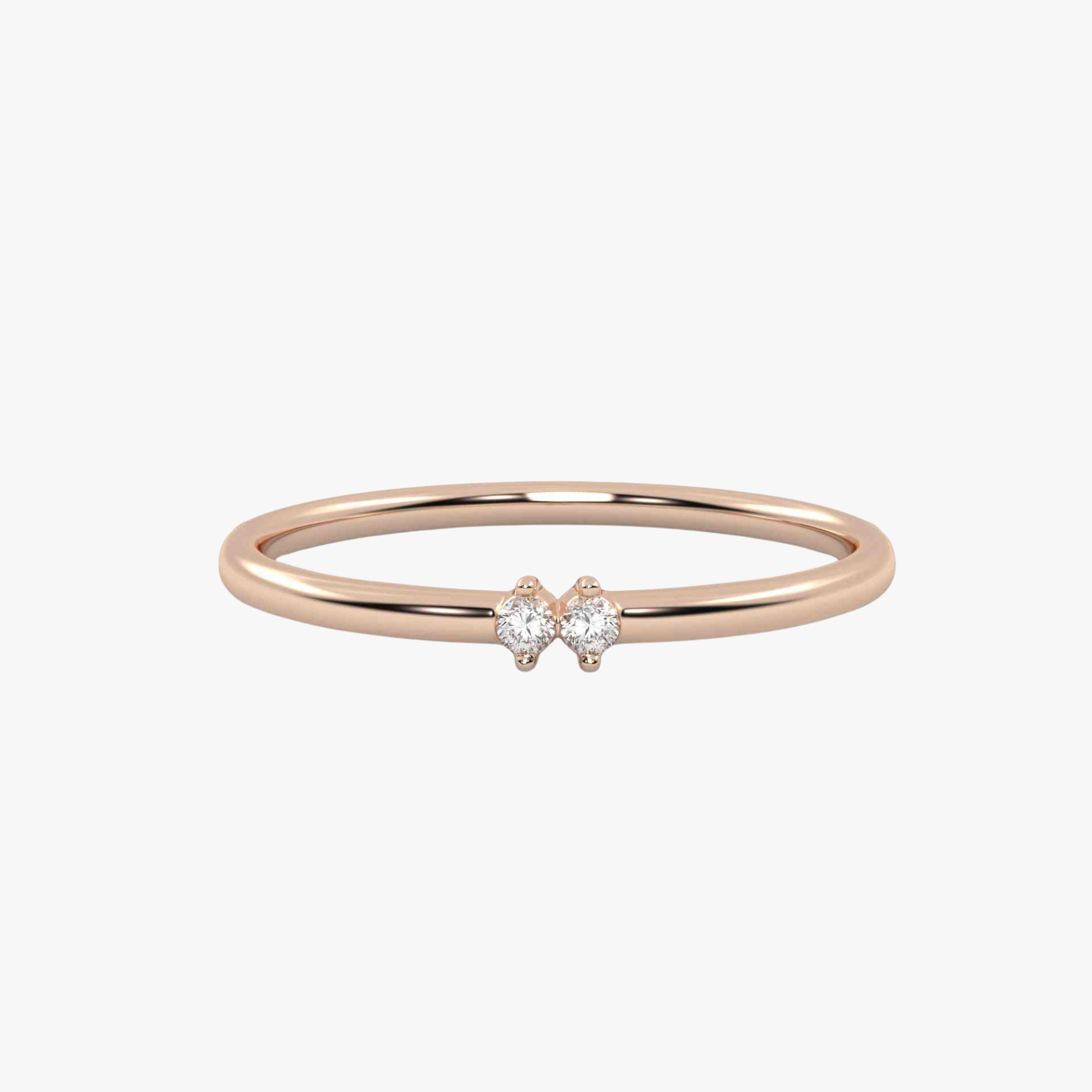 Morse Code Diamond  Ring – Letter “I" (0.04ct Lab Grown Diamond)