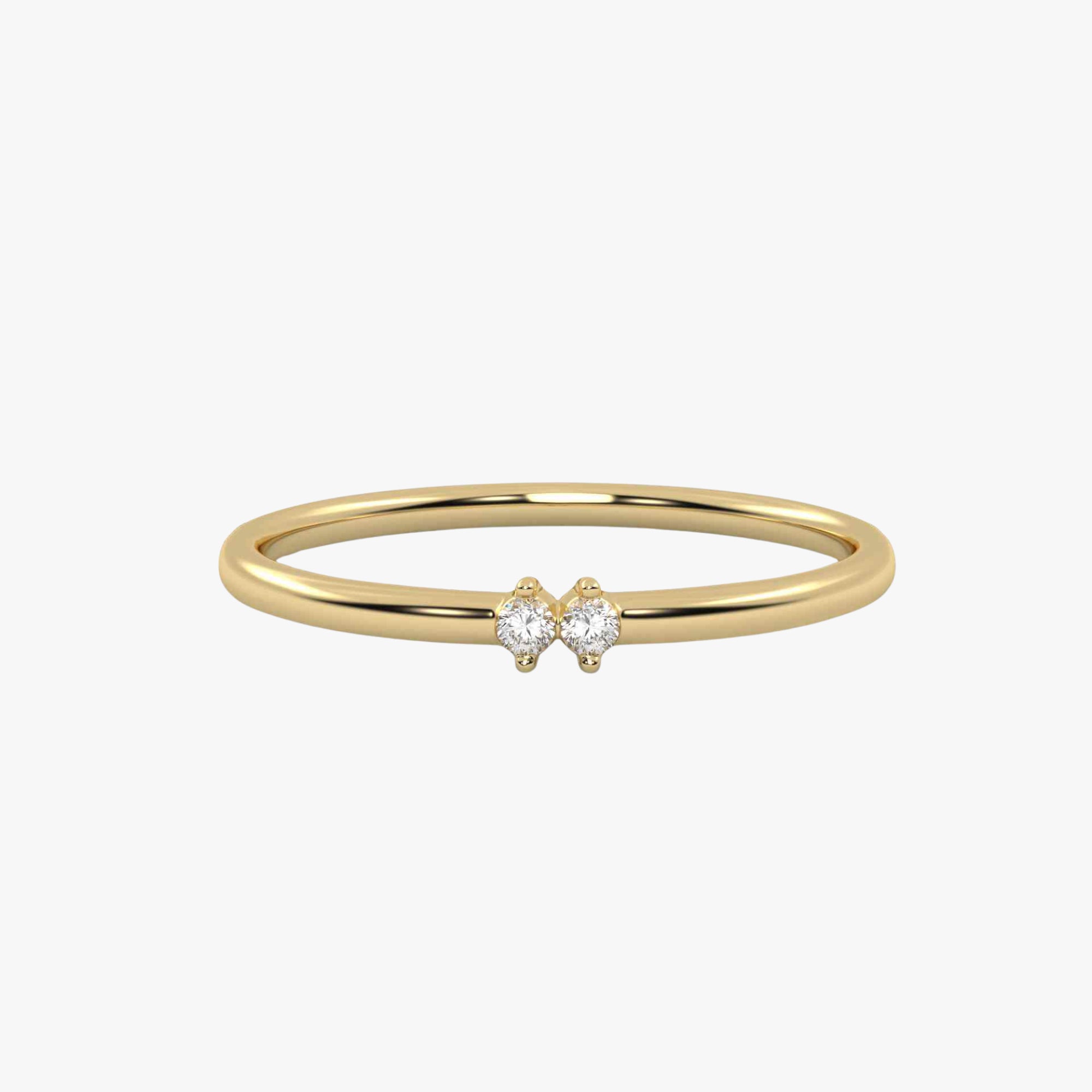 Morse Code Diamond  Ring – Letter “I" (0.04ct Lab Grown Diamond)