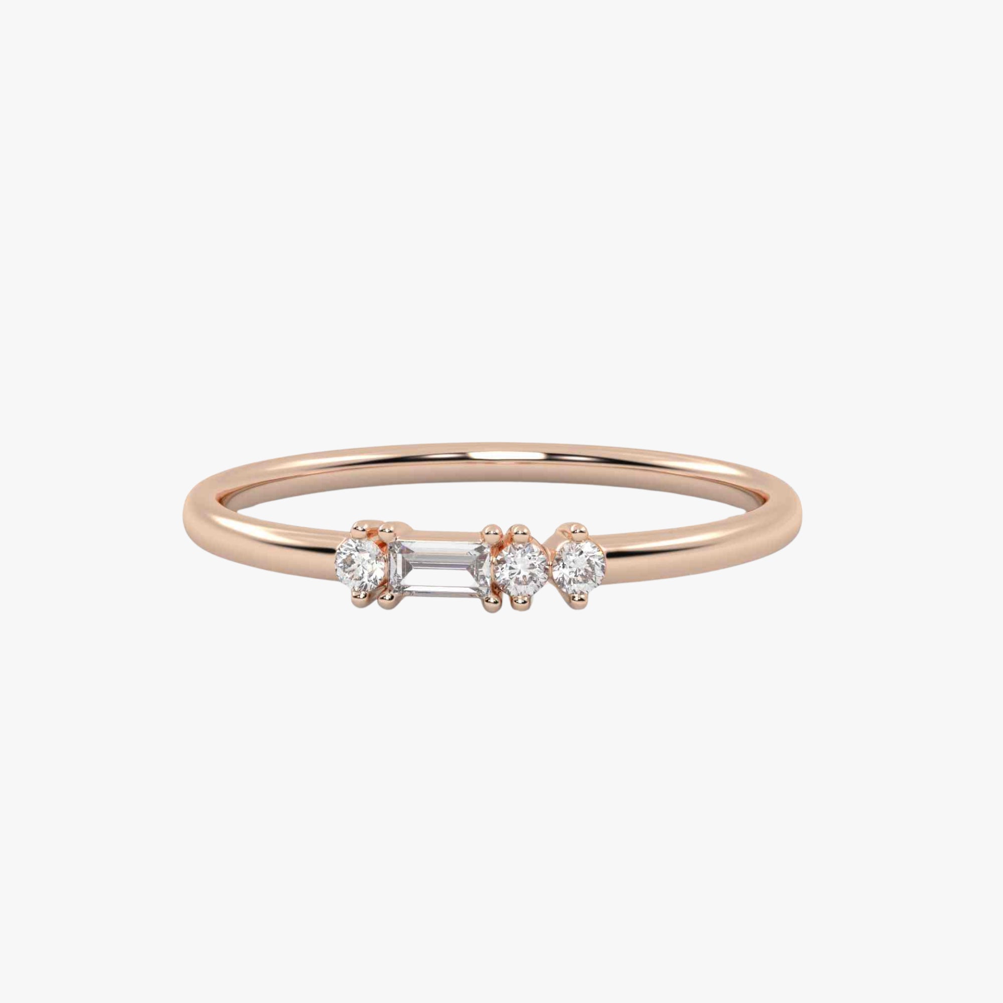 Morse Code Diamond  Ring – Letter “L” (0.10ct Lab Grown Diamond)